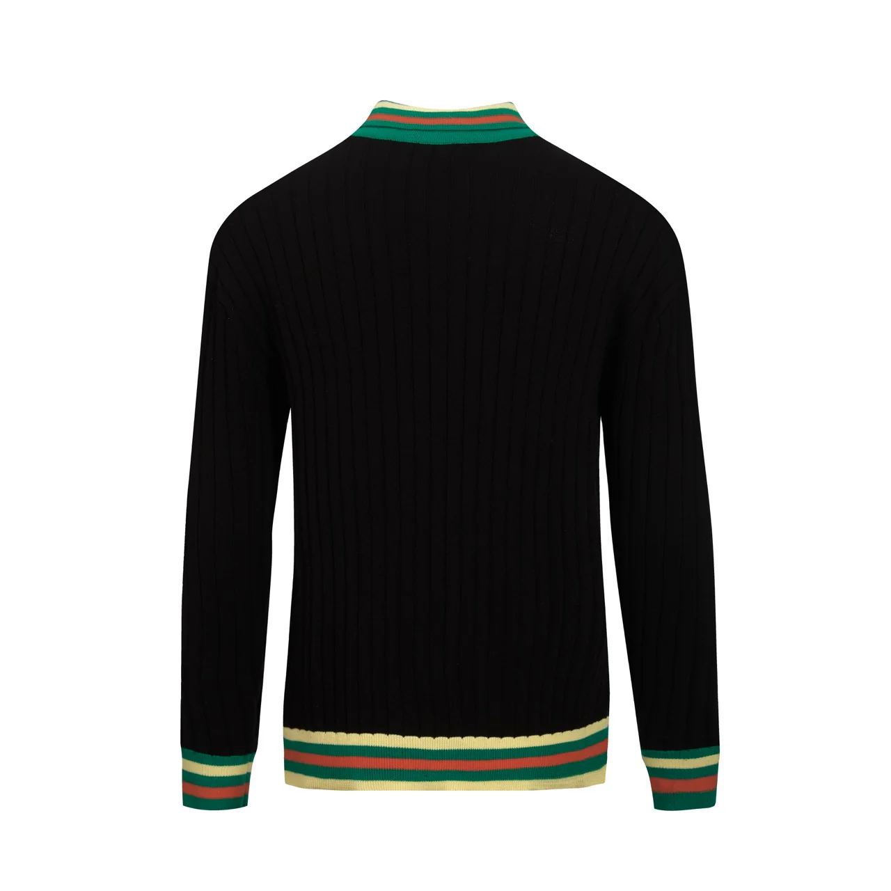 Men's black vintage classic jacquard cardigan - Image 3