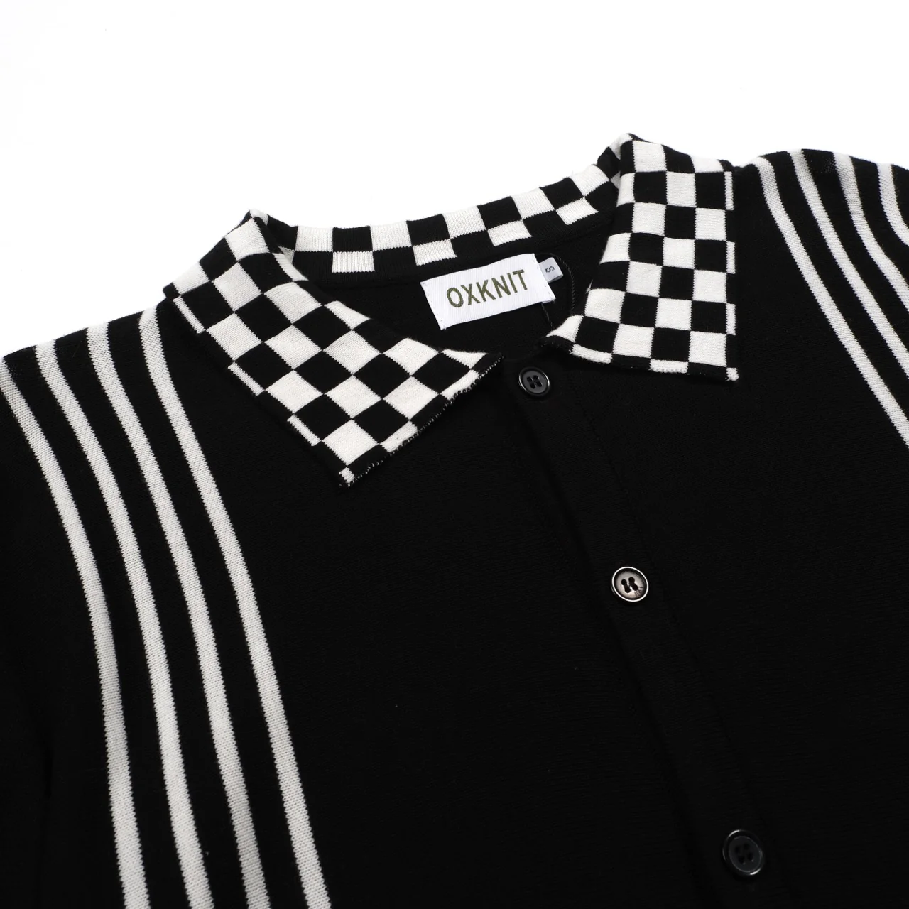 Men's black vintage striped artistic fashion street cardigan - Image 4