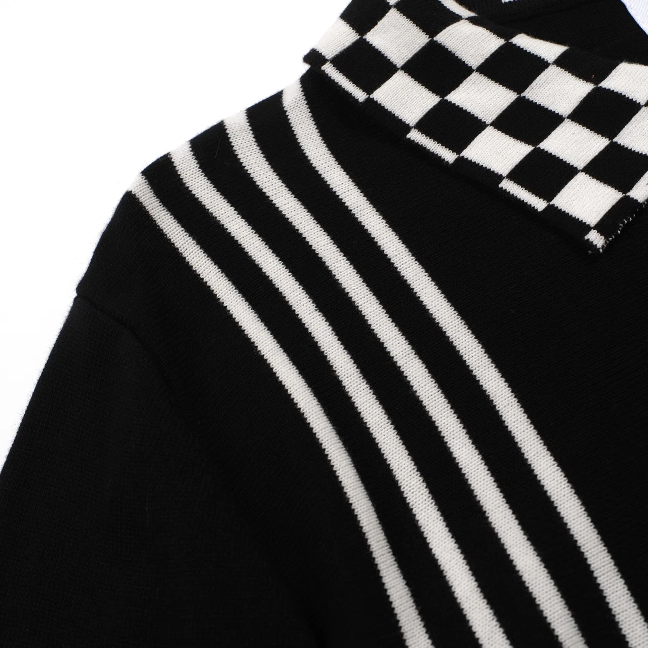 Men's black vintage striped artistic fashion street cardigan - Image 5