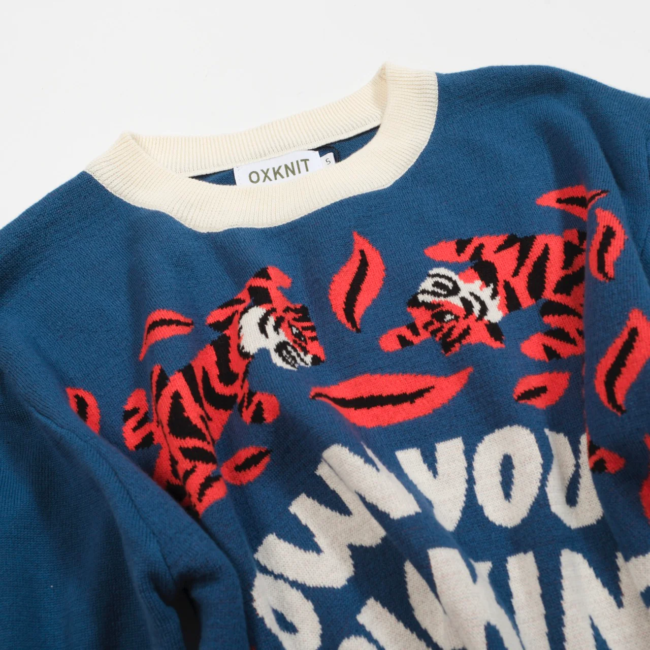 Men's Blue Animal jacquard knit T-shirt - Designed by Jessica Molina - Image 9