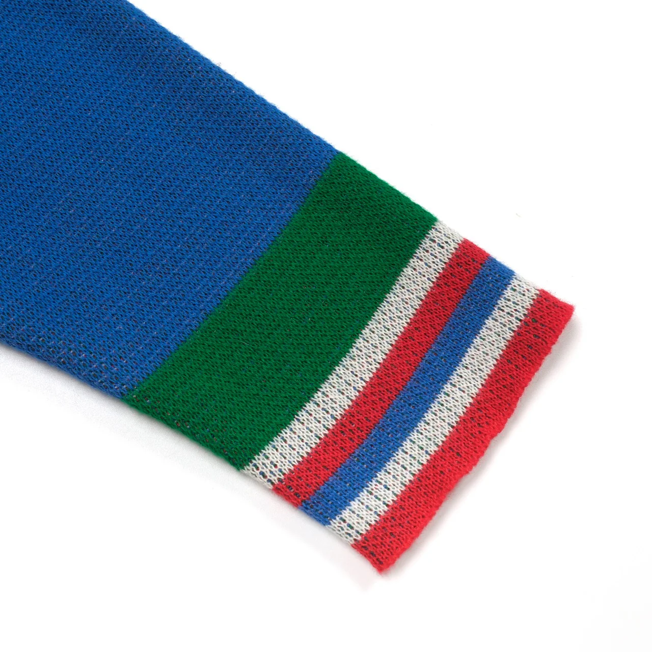 Men's Blue Art Retro Stripes Classic Jacquard Cardigan - Image 7