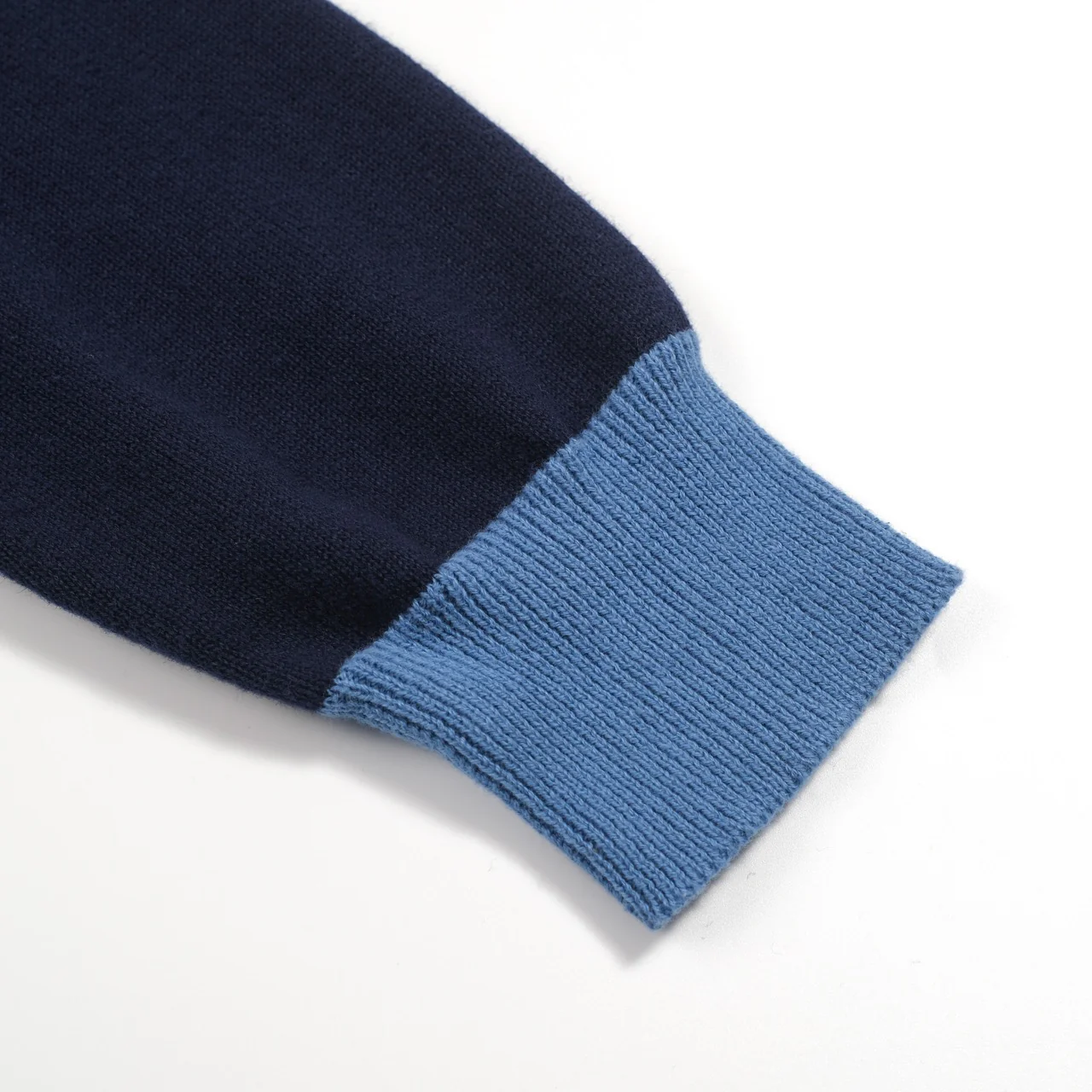 Men's blue art vintage jacquard striped knitted cardigan - Image 5