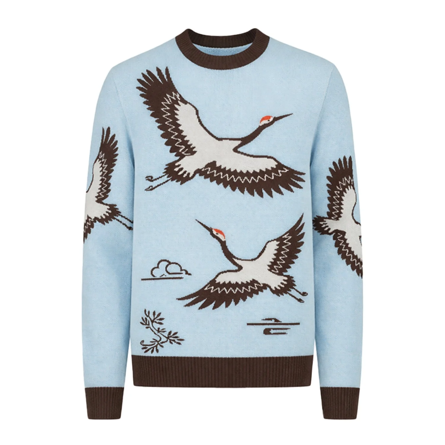 Men's Blue Bird Classic Retro Art Jacquard Knitwear