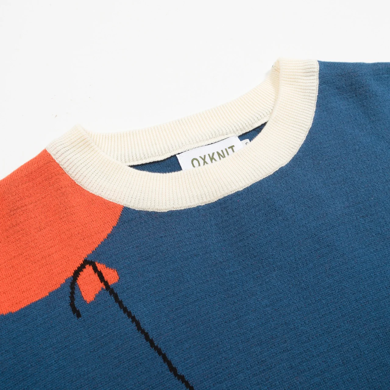 Men's blue cat knit T-shirt- Designed by Lim Heng Swee - Image 4