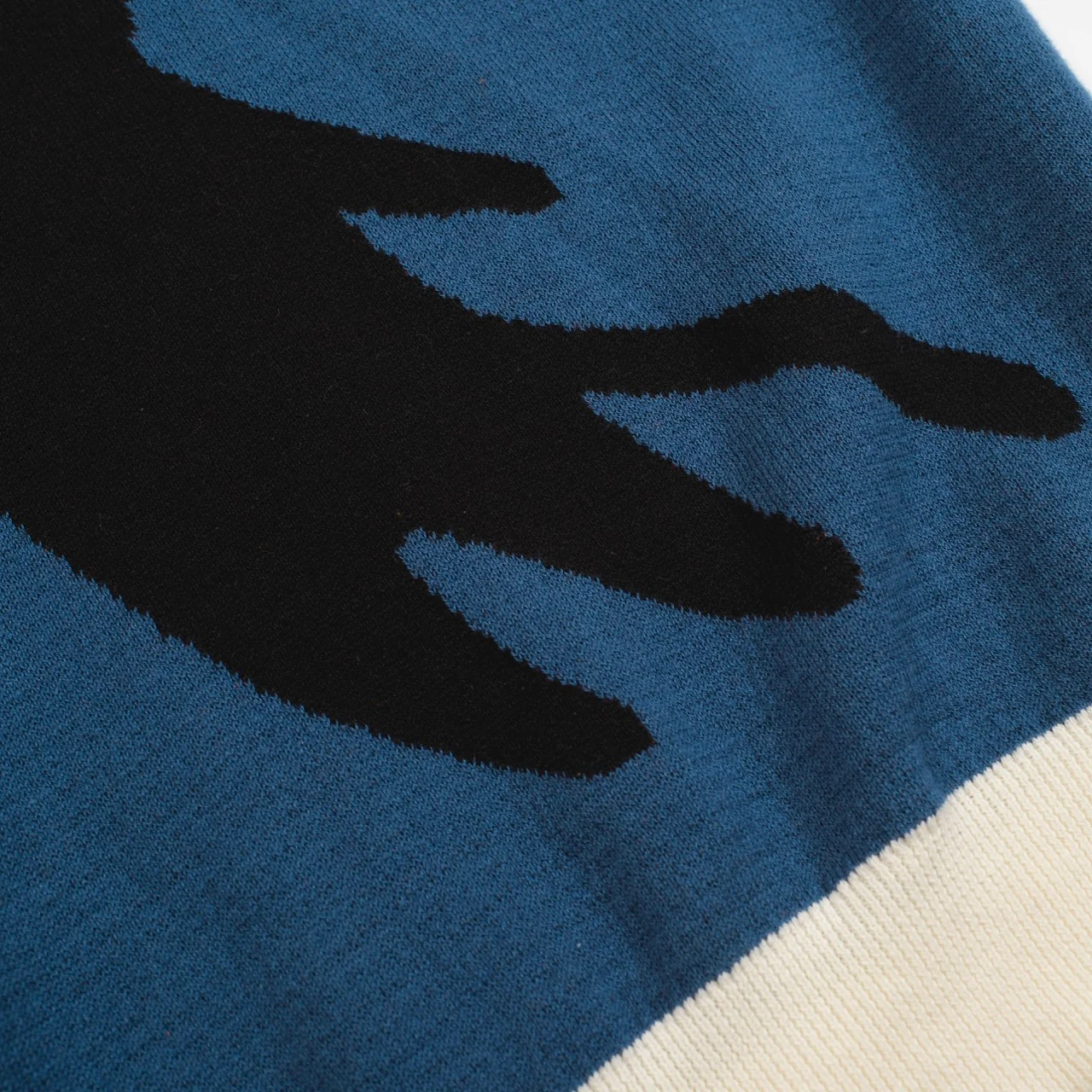 Men's blue cat knit T-shirt- Designed by Lim Heng Swee - Image 8