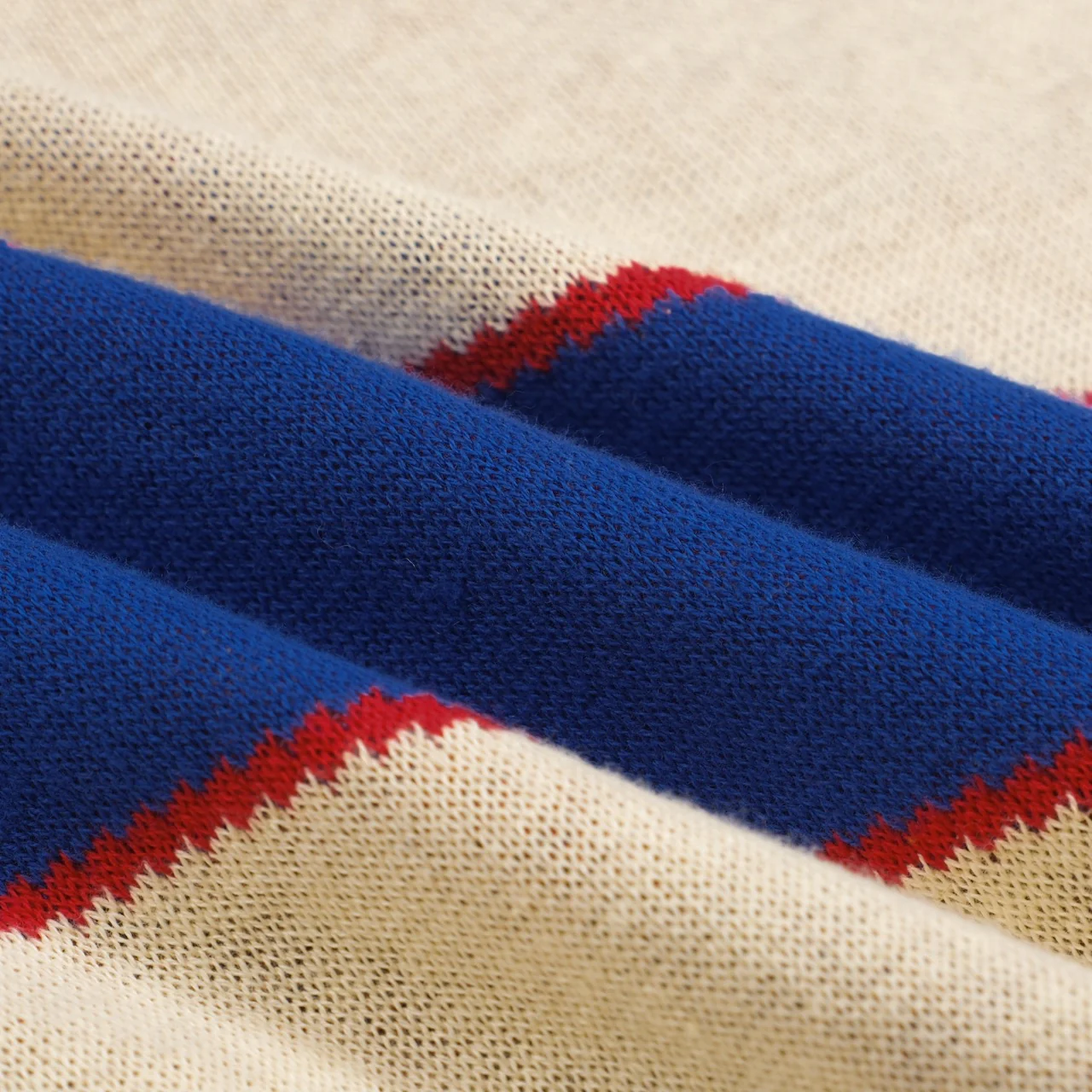 Men's blue fashionable striped vintage jacquard high-neck knitwear - Image 2