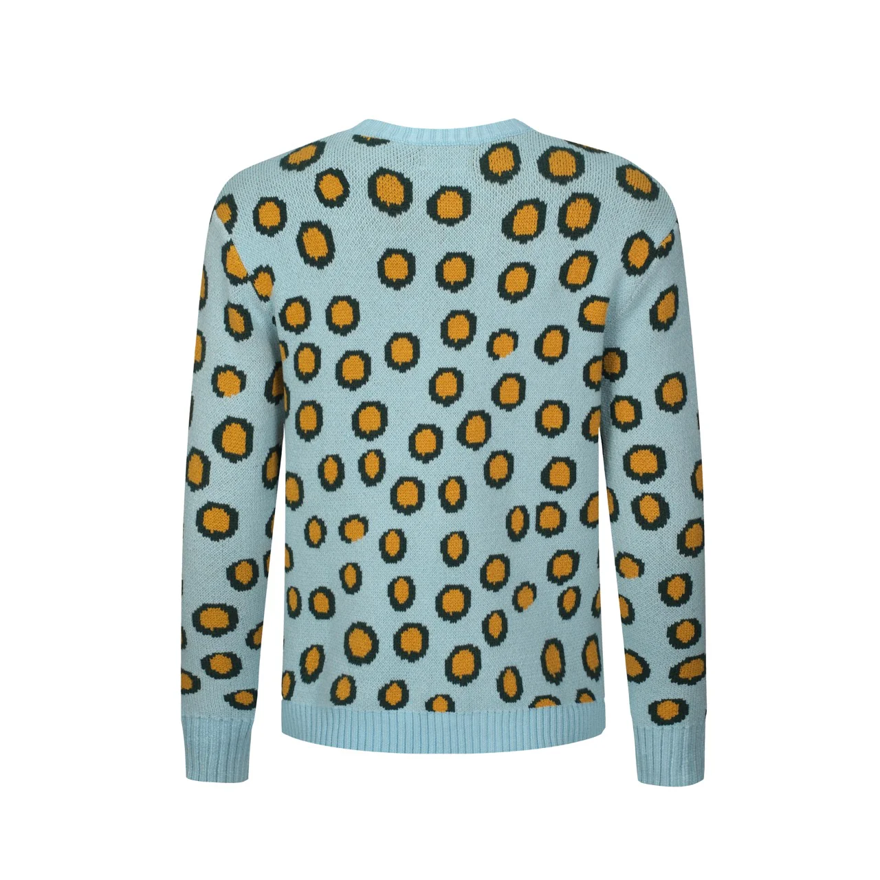 Mens blue leopard print monkey animal jacquard knitwear - Image 3