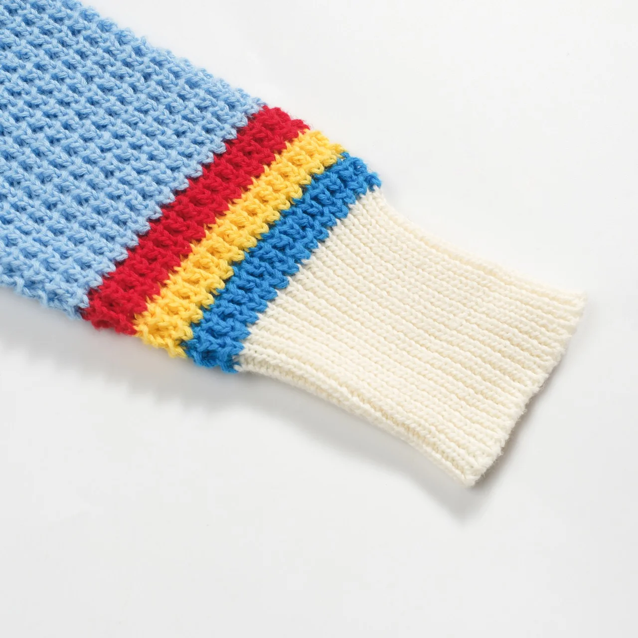 Men's blue preppy V-neck knitted polo shirt - Image 7