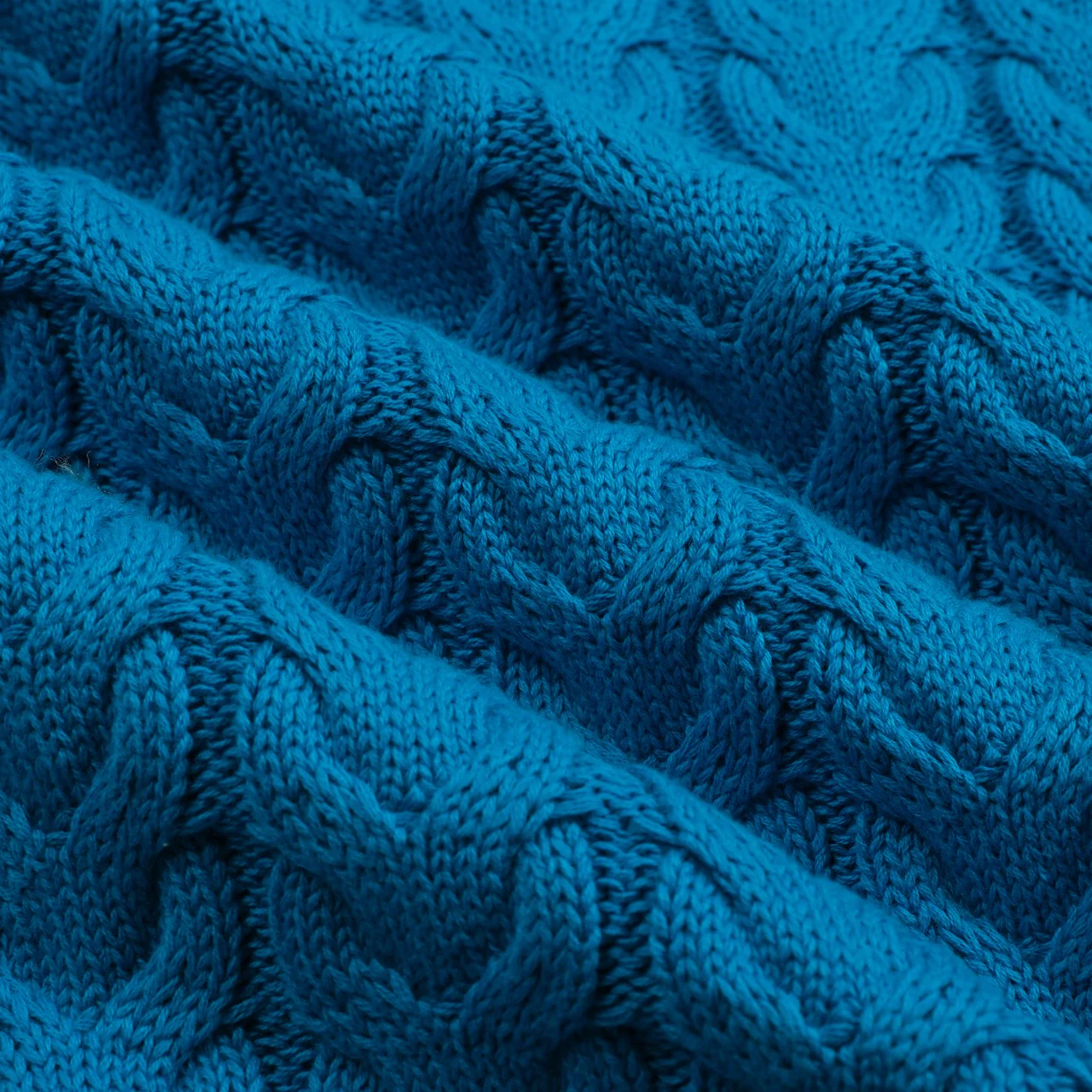 Men's blue retro aesthetic v-neck knitwear - Image 2