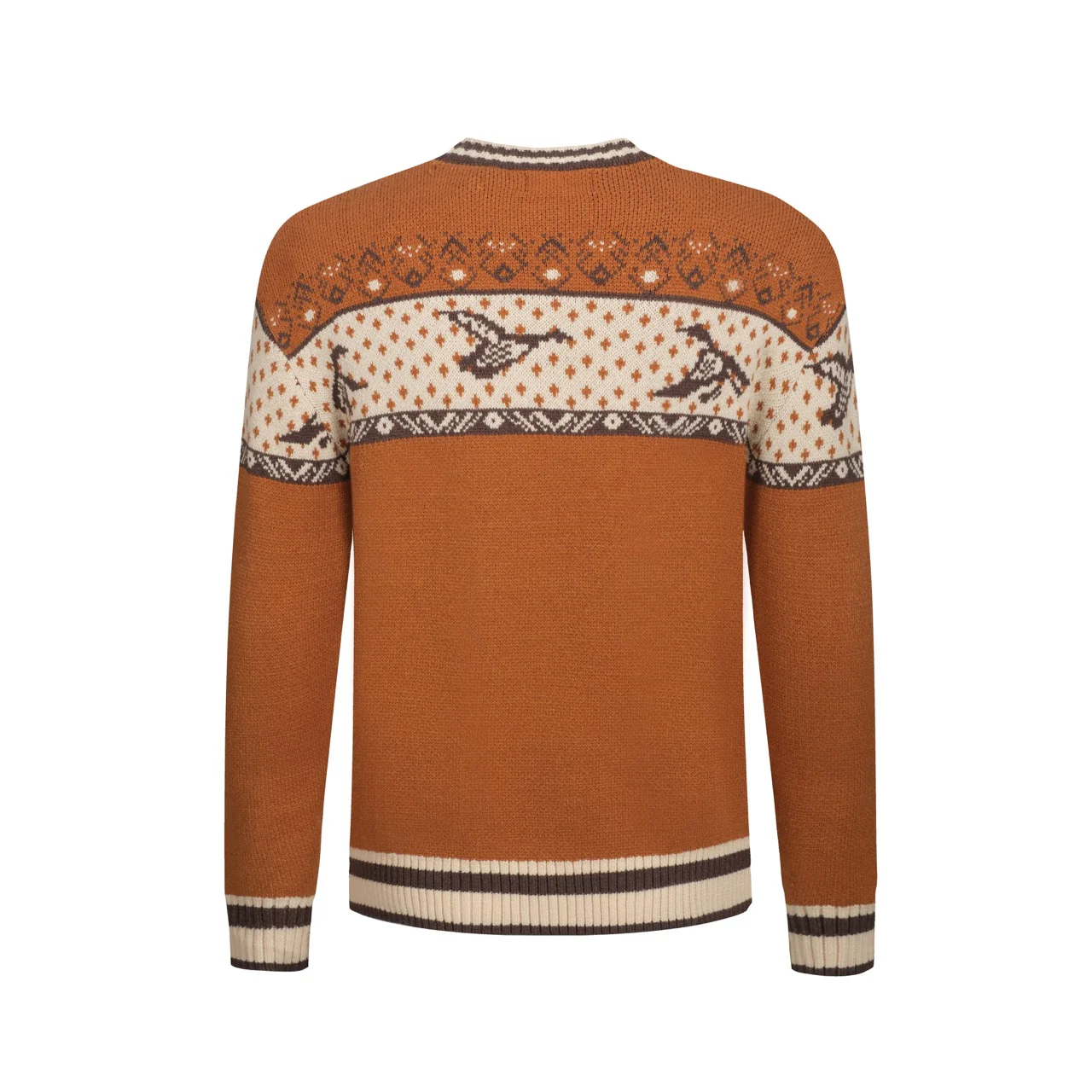 Men's brown 1960's casual jacquard sweater - Image 3