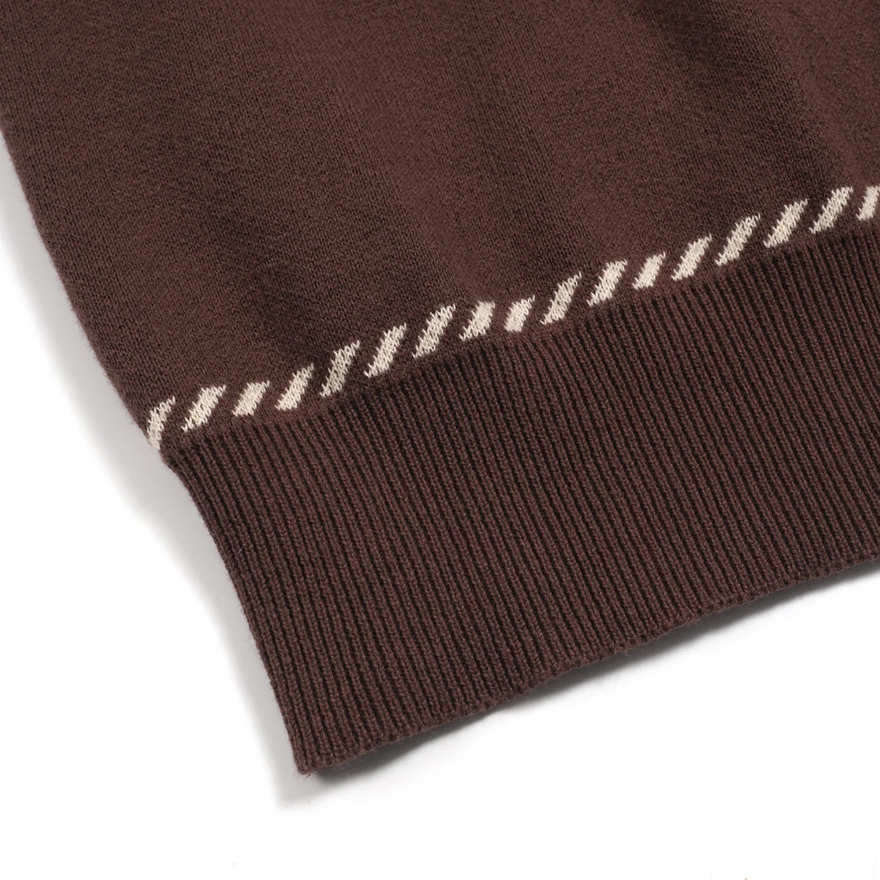 Men's Brown Classic Plaid Knitted Polo Shirt - Image 8