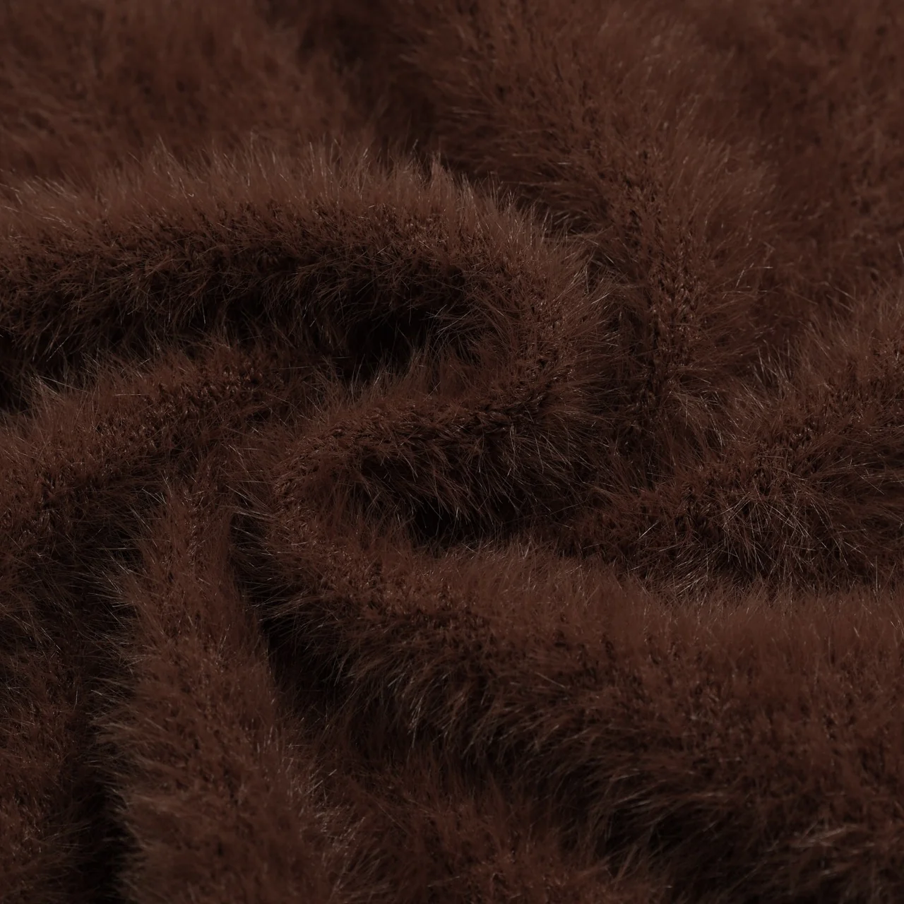 Men's brown floral knitted plush V-neck polo shirt - Image 9