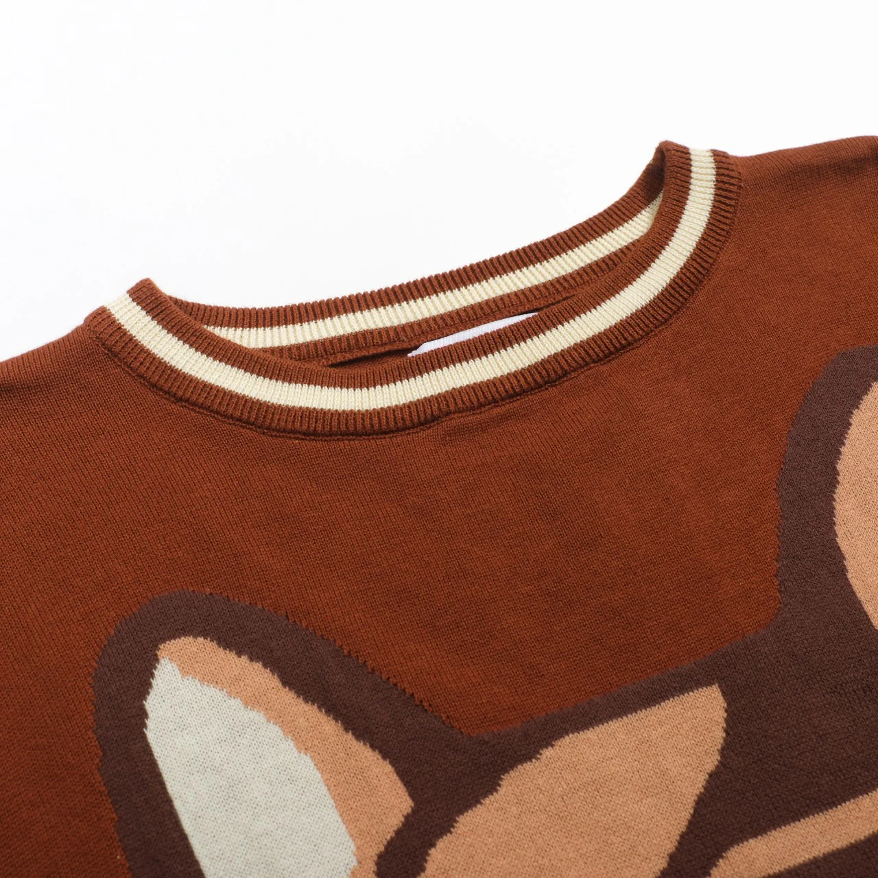 Men's brown French bulldog jacquard vintage knitwear - Image 4