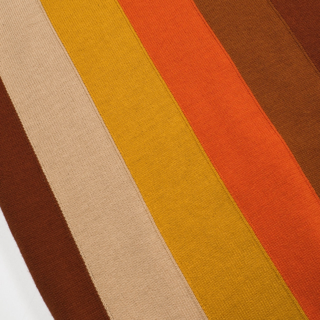 Men's brown striped pocket V-neck knitted polo shirt - Image 2