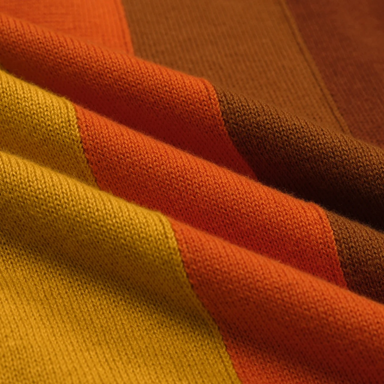 Men's brown striped pocket V-neck knitted polo shirt - Image 8