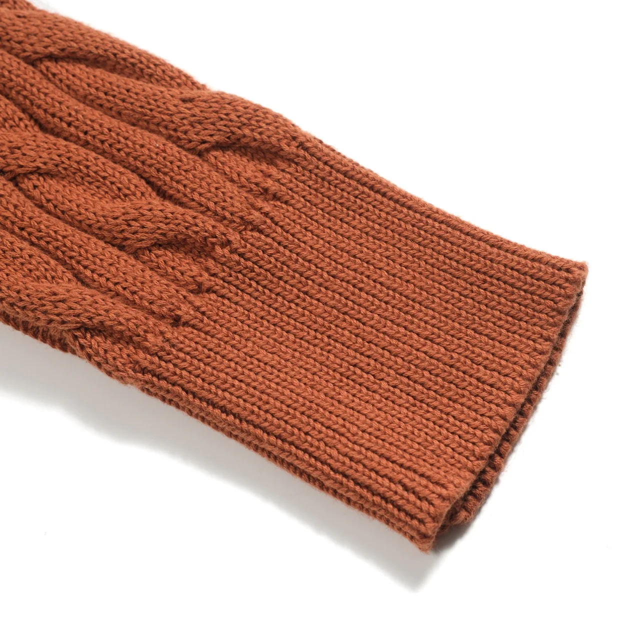 Men's brown twist knit zipper cardigan - Image 5