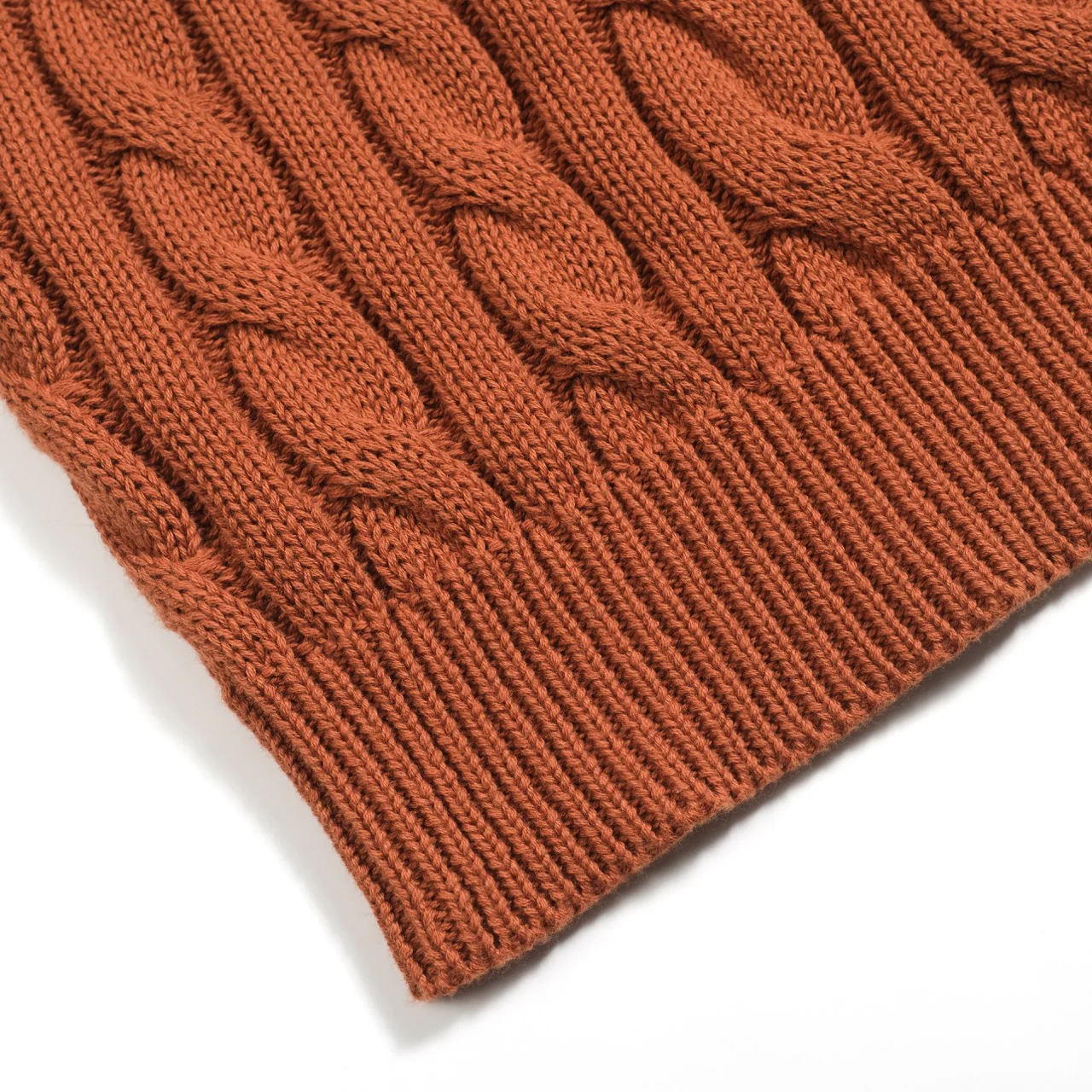 Men's brown twist knit zipper cardigan - Image 7