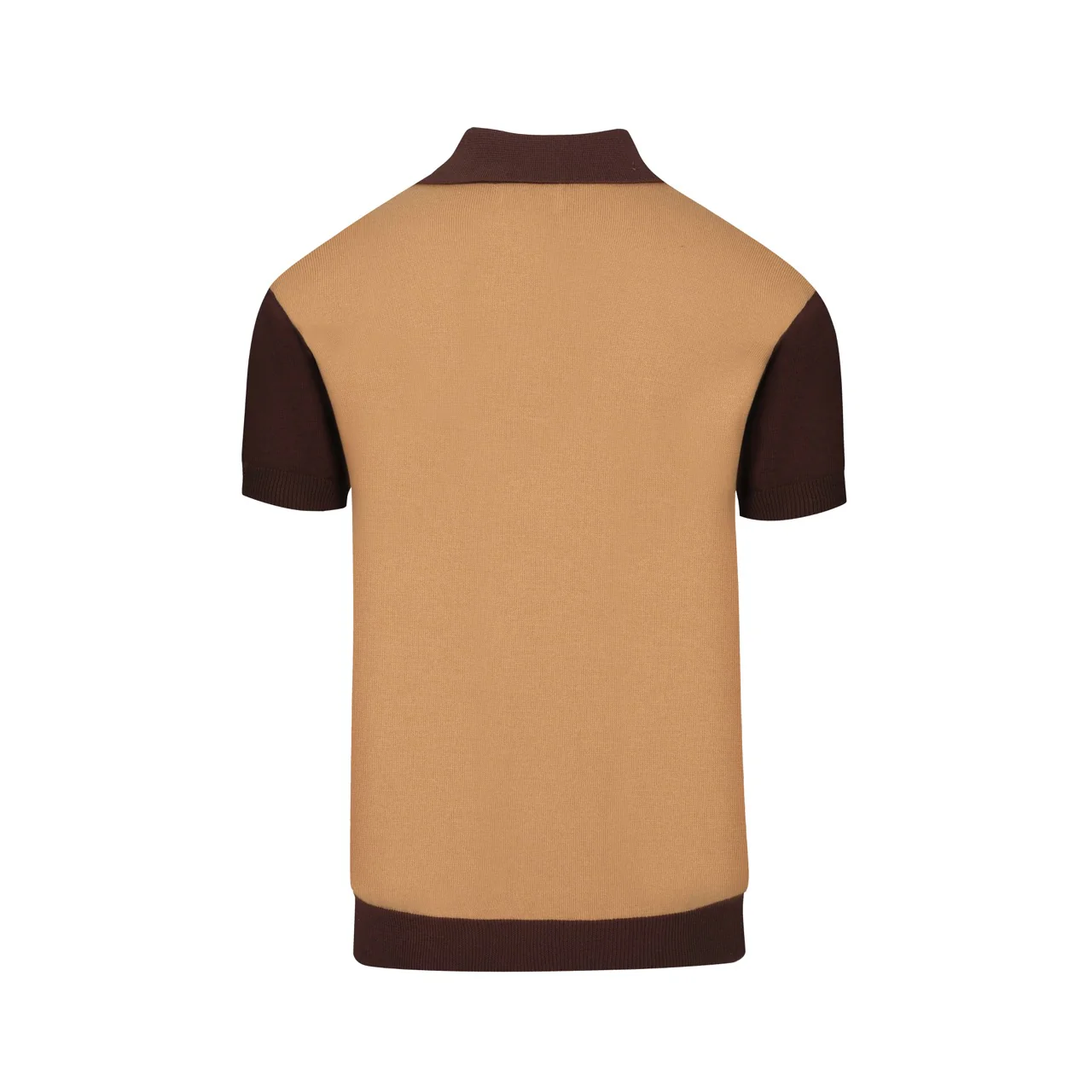 Men's brown vintage 60's knitted polo shirt - Image 3