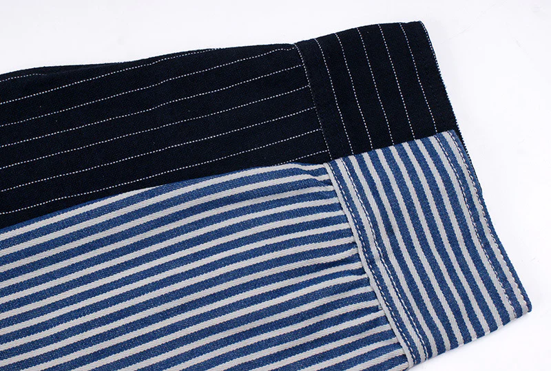 Men's casual vertical striped workwear long-sleeved shirt - Image 10