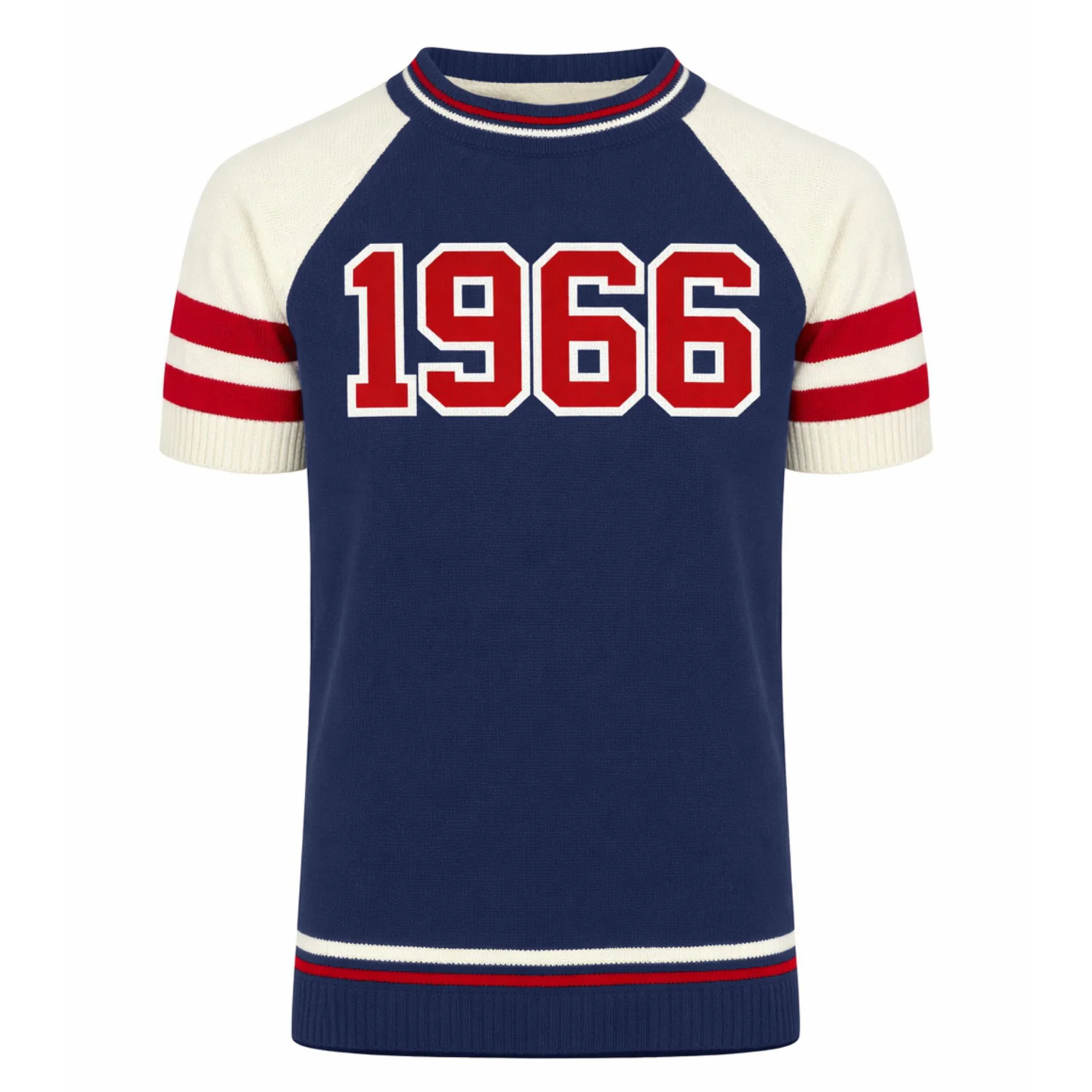 Men's dark blue 1966 vintage knitted T-shirt