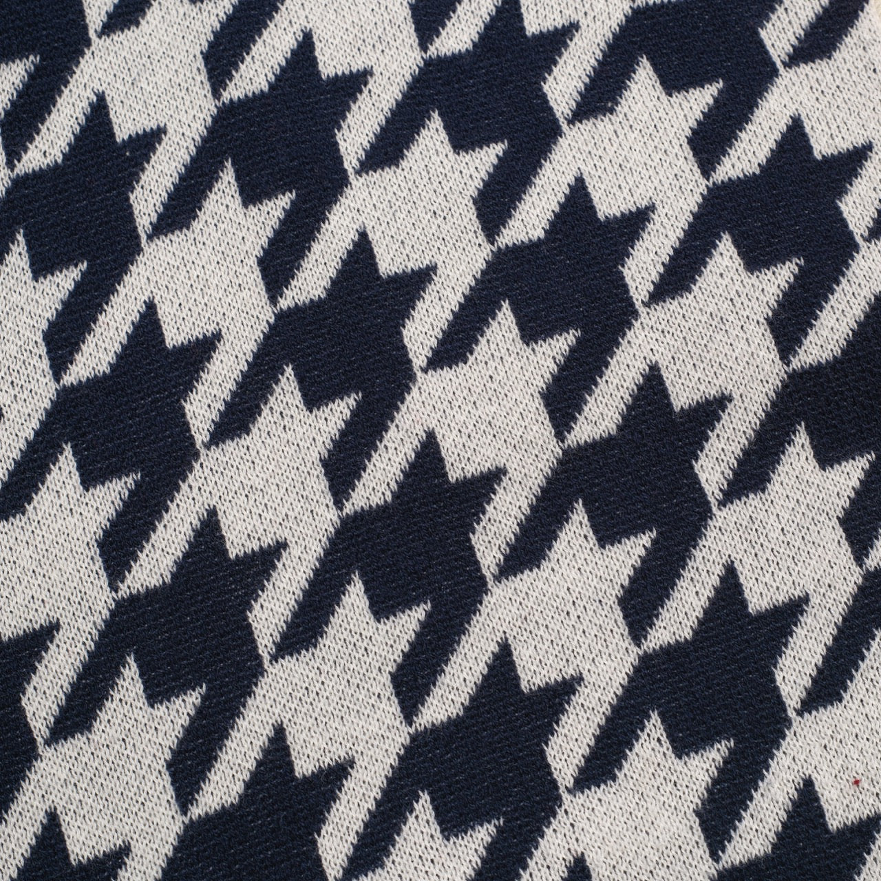 Men's dark blue birdcheck pocket knitted cardigan - Image 2