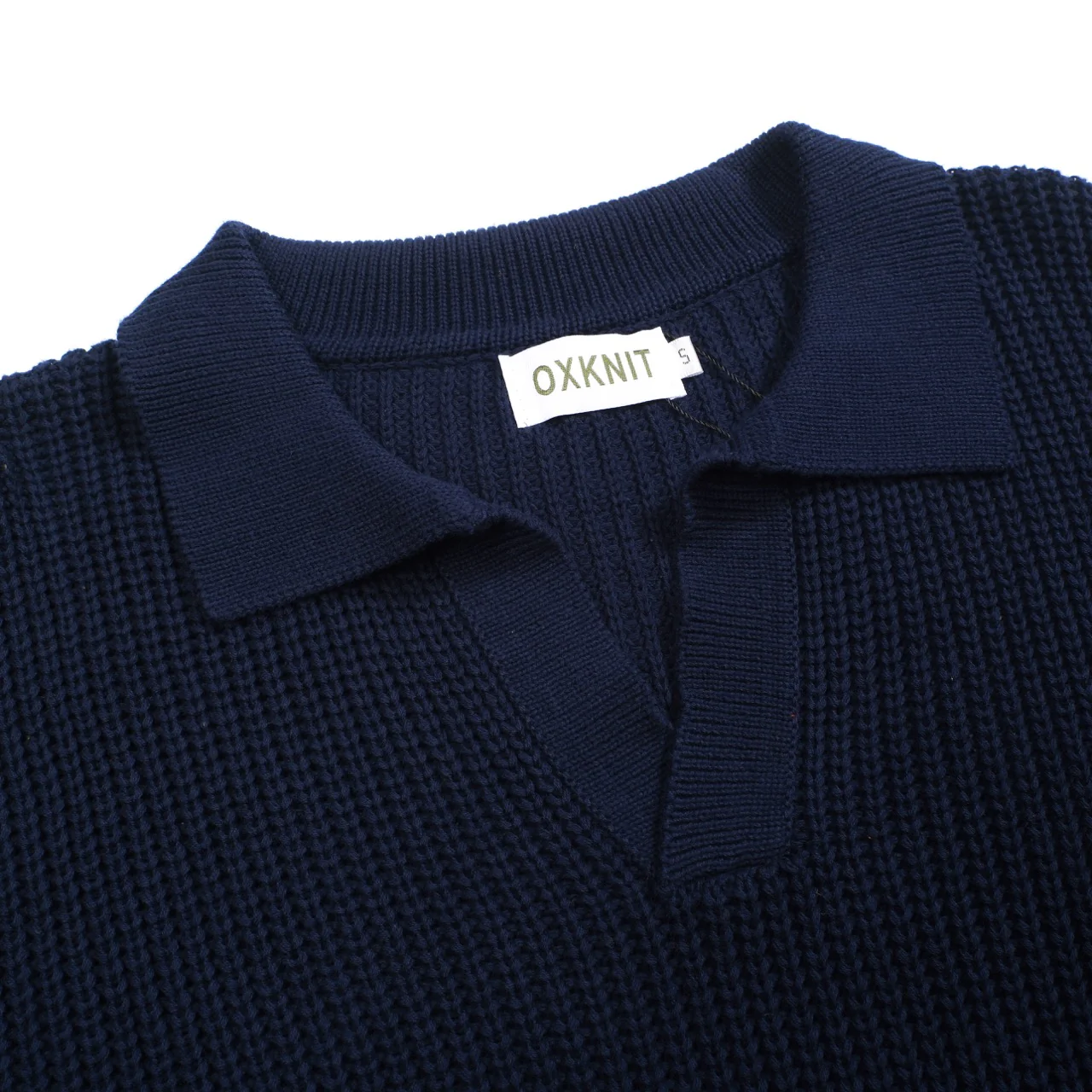 Men's dark blue casual retro V-neck knitwear - Image 4
