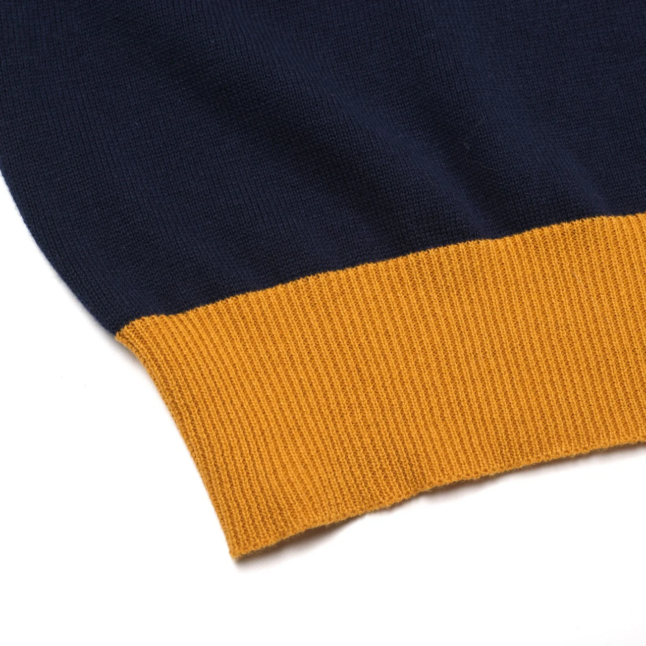 Men's Dark Blue Classic Bird Patterned Knitted Polo Shirt - Image 5