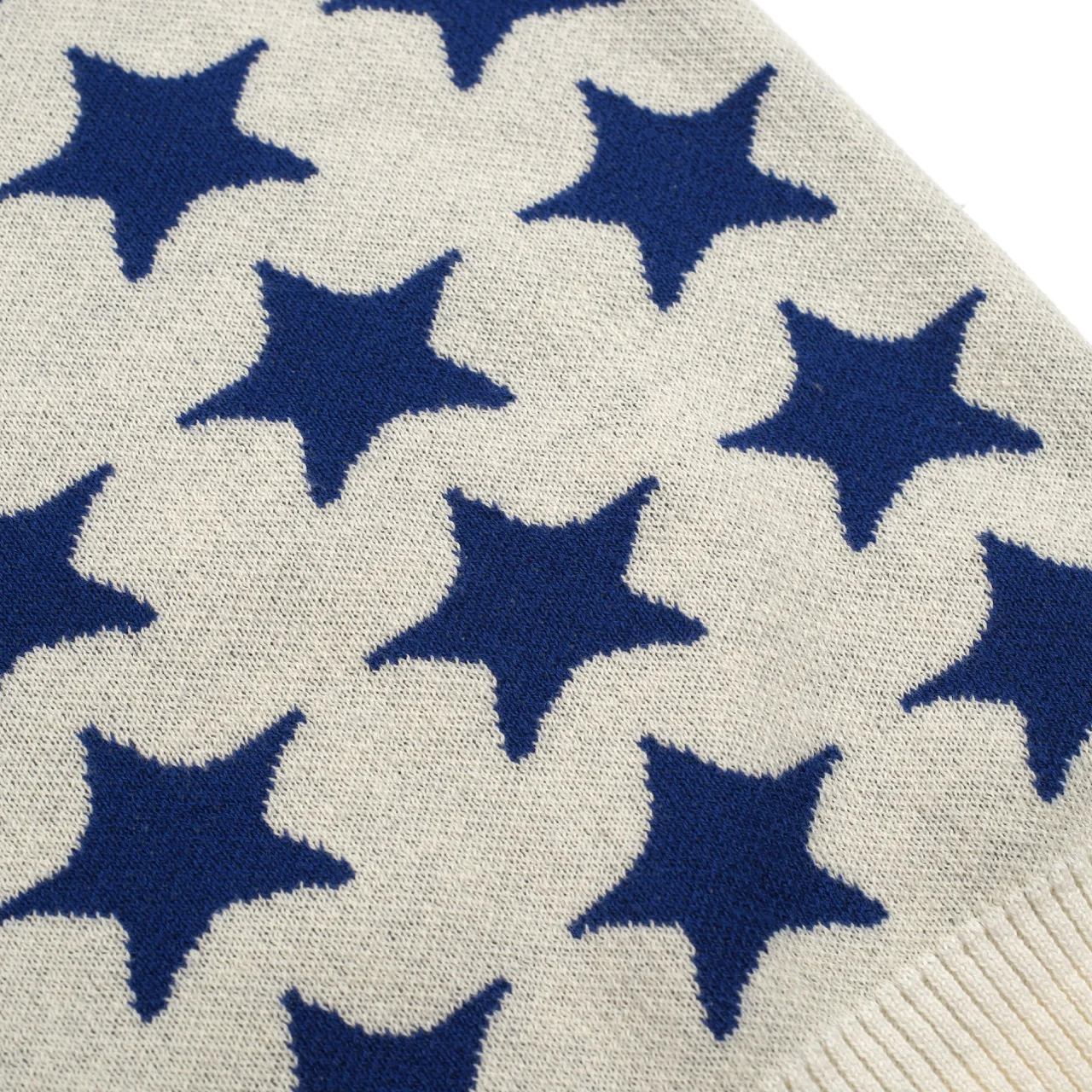 Men's dark blue classic retro-style jacquard cardigan - Image 2