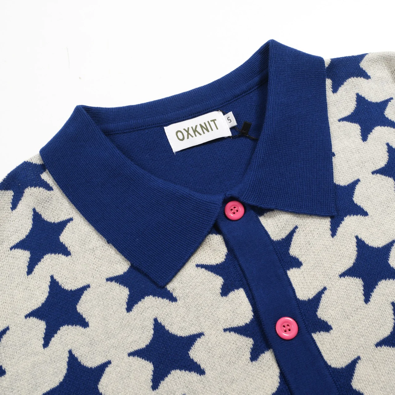 Men's dark blue classic retro-style jacquard cardigan - Image 4