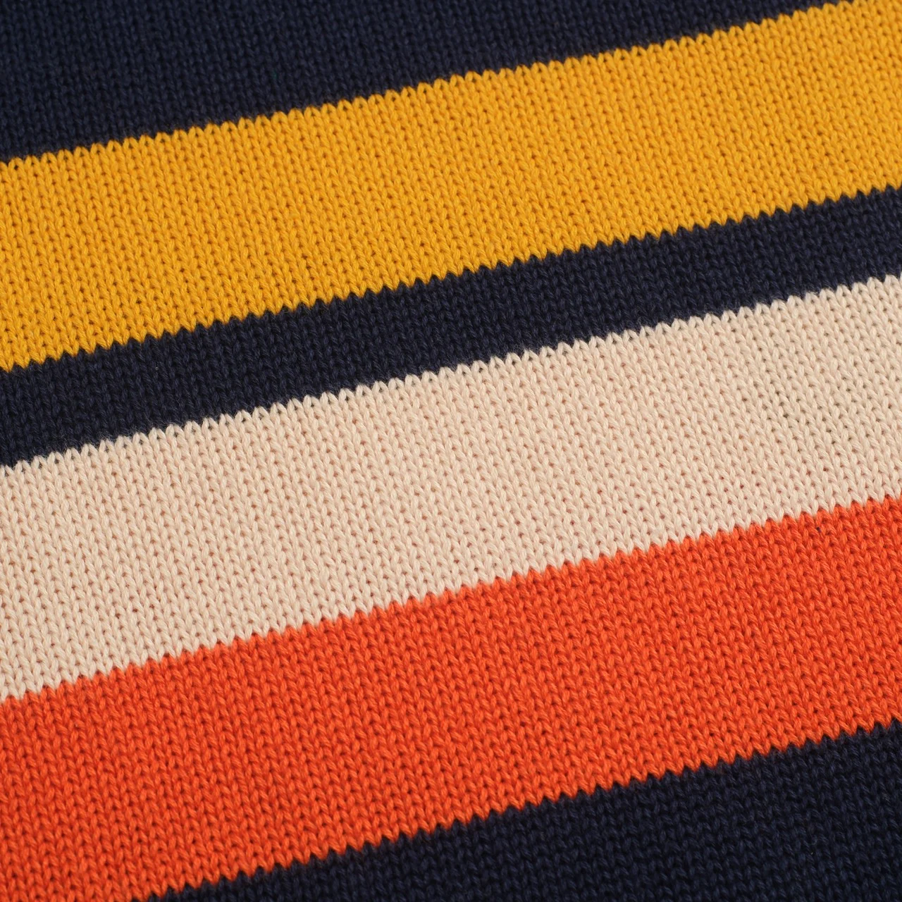 Men's dark blue retro art-striped fashionable jacquard round-neck knitwear - Image 2