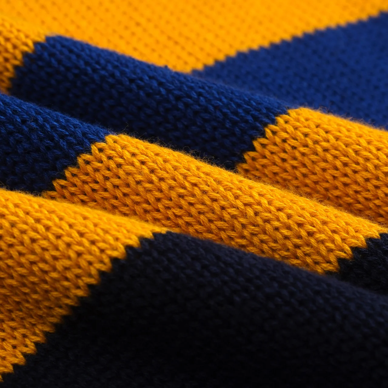 Men's dark blue striped retro knitted polo shirt - Image 2