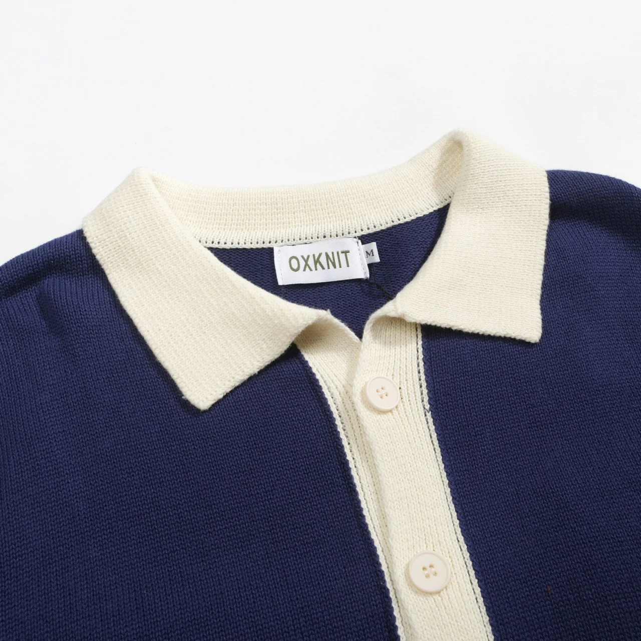 Men's dark blue vintage collegiate cardigan - Image 4