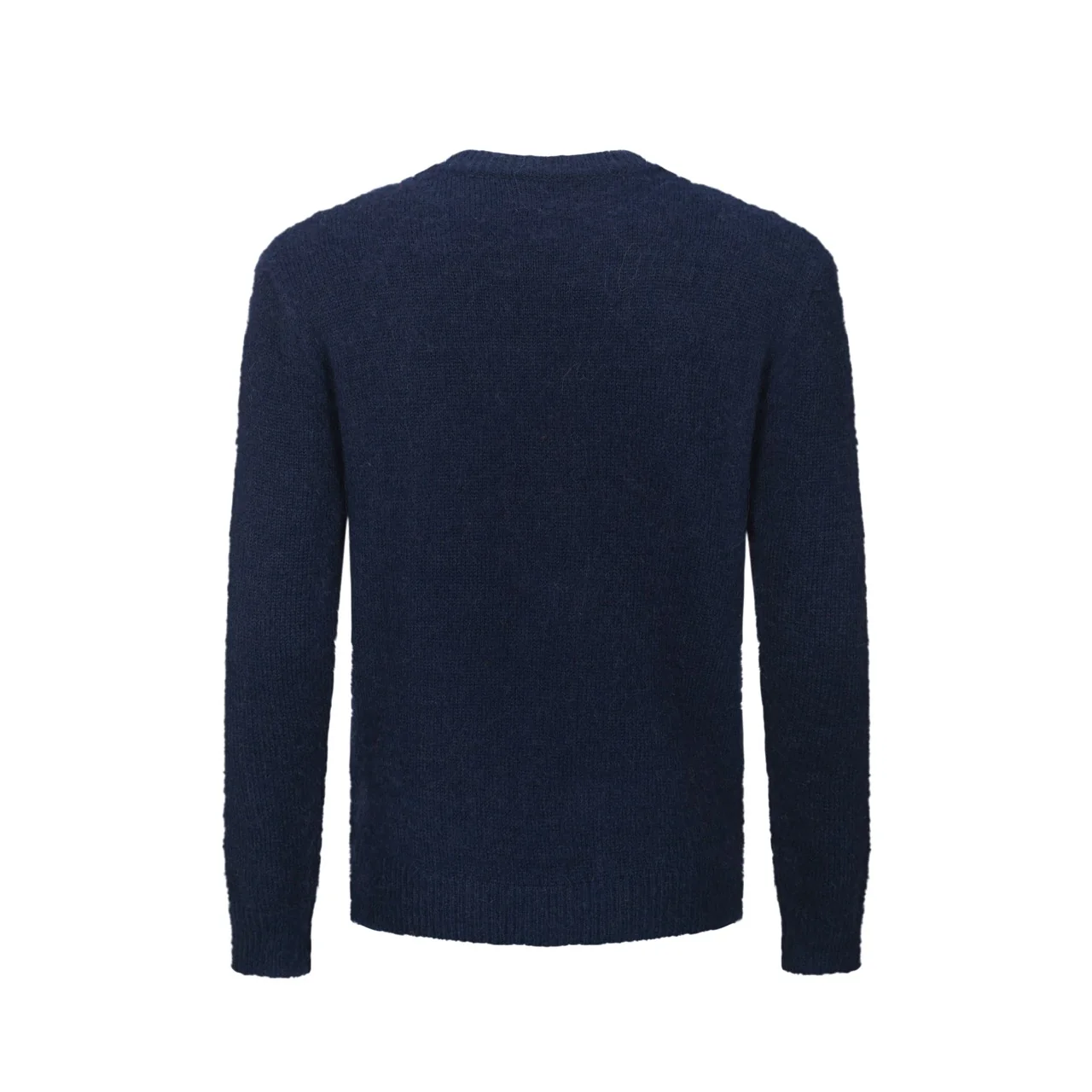 Men's dark blue vintage spotted dog jacquard wool knitwear - Image 3
