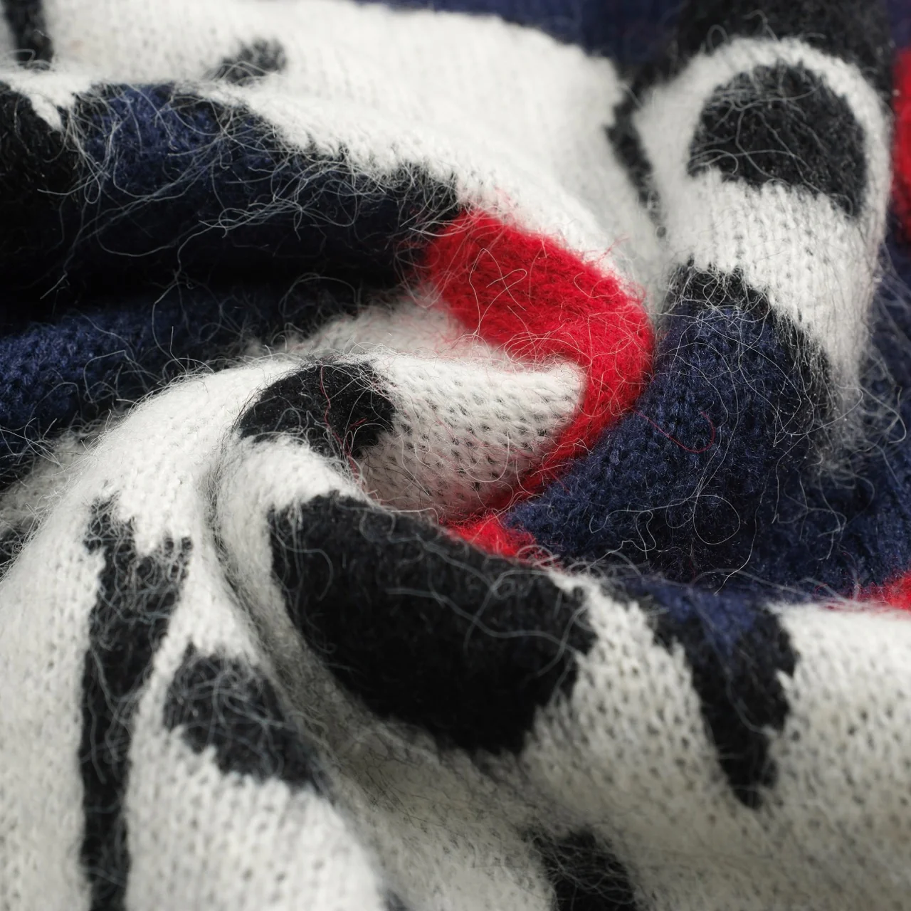 Men's dark blue vintage spotted dog jacquard wool knitwear - Image 8
