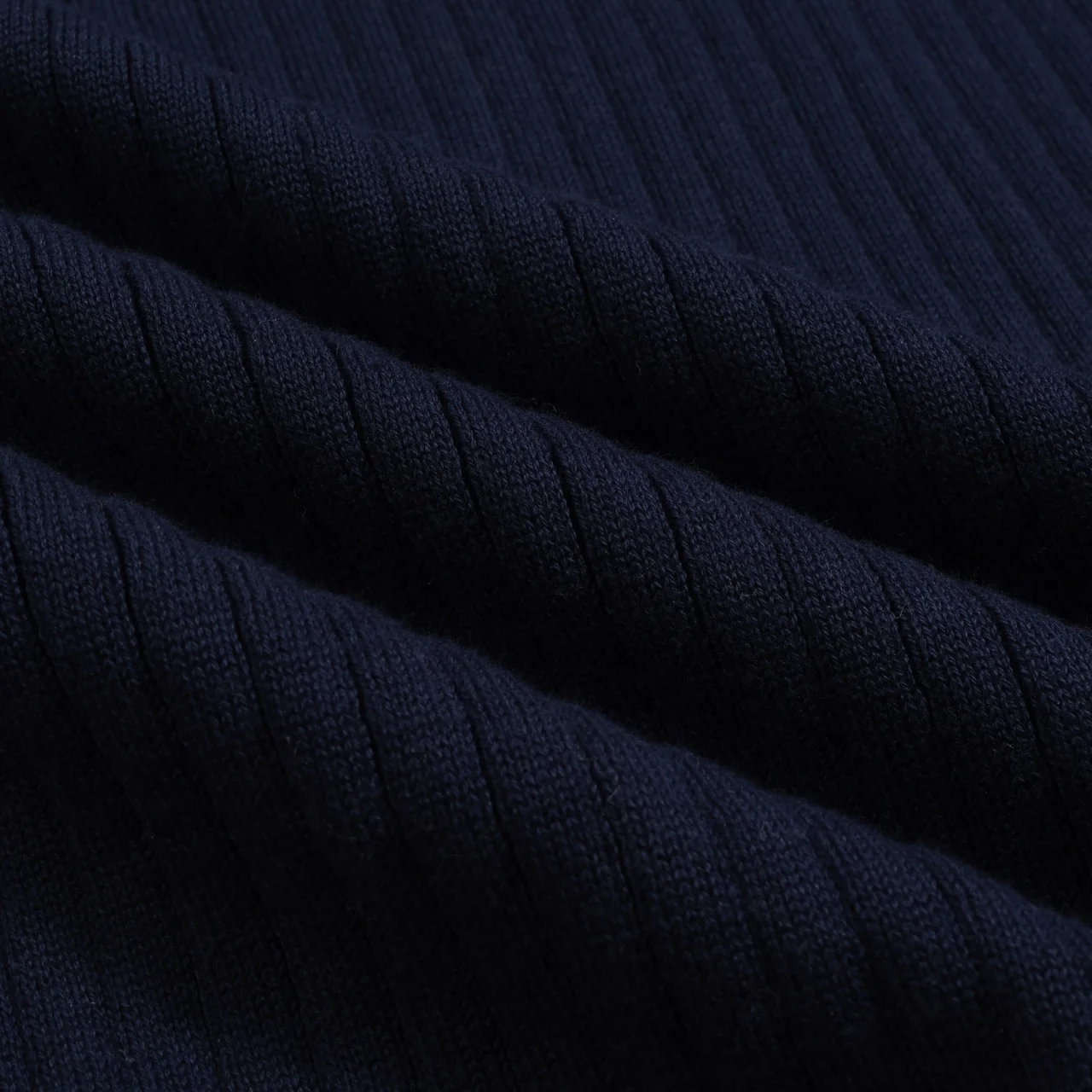 Men's dark blue vintage striped pothole knitted polo shirt - Image 2