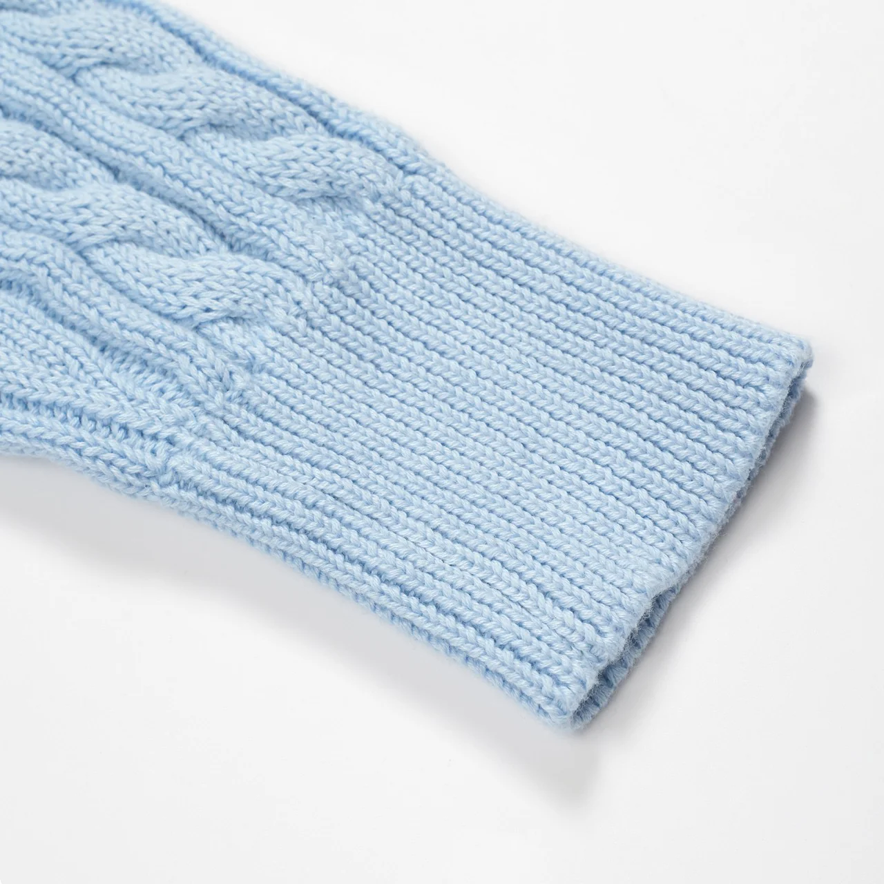 Men's fashionable blue knitted textured polo shirt - Image 7