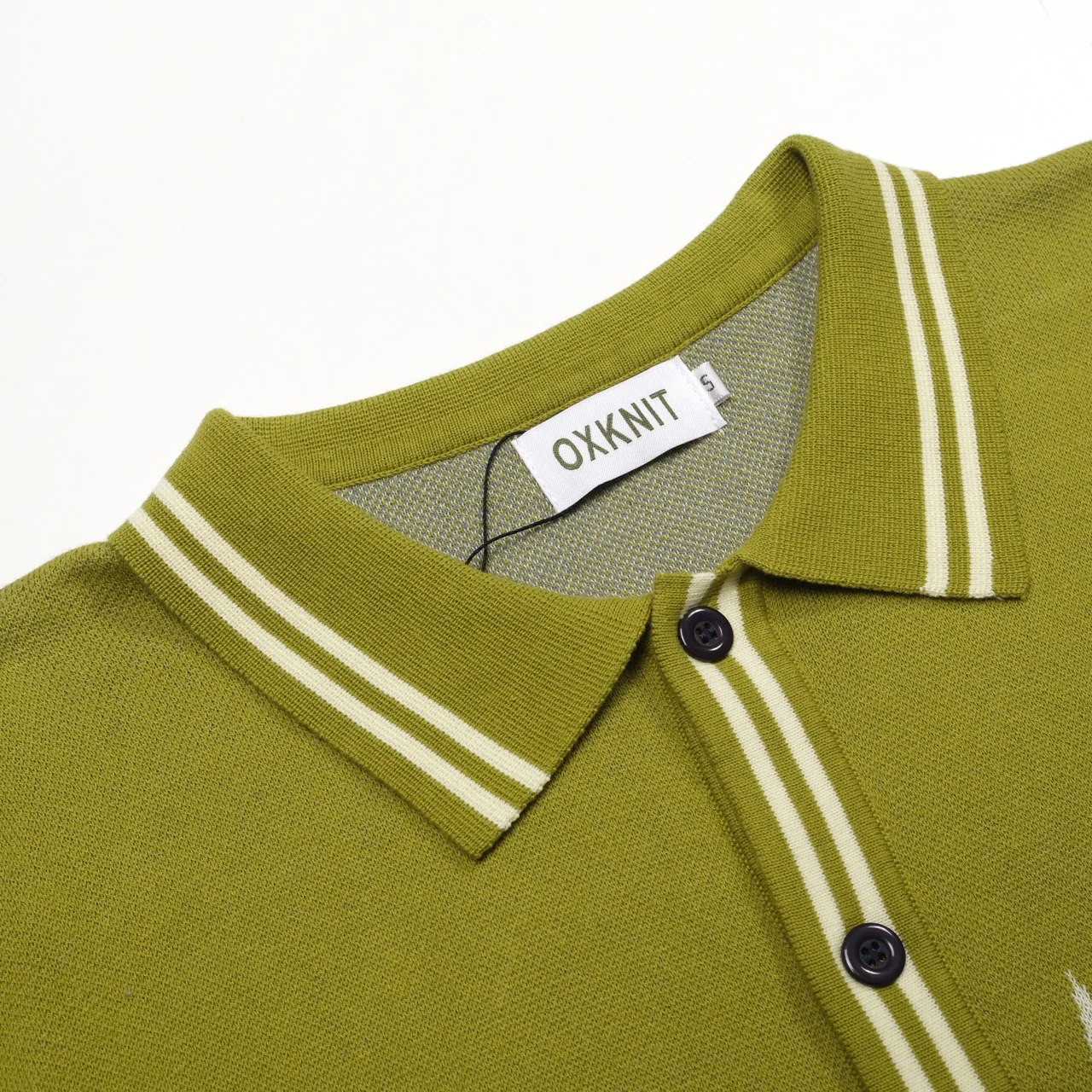 Men's Green Classic Vintage Striped Art Jacquard Knitted Cardigan - Image 4