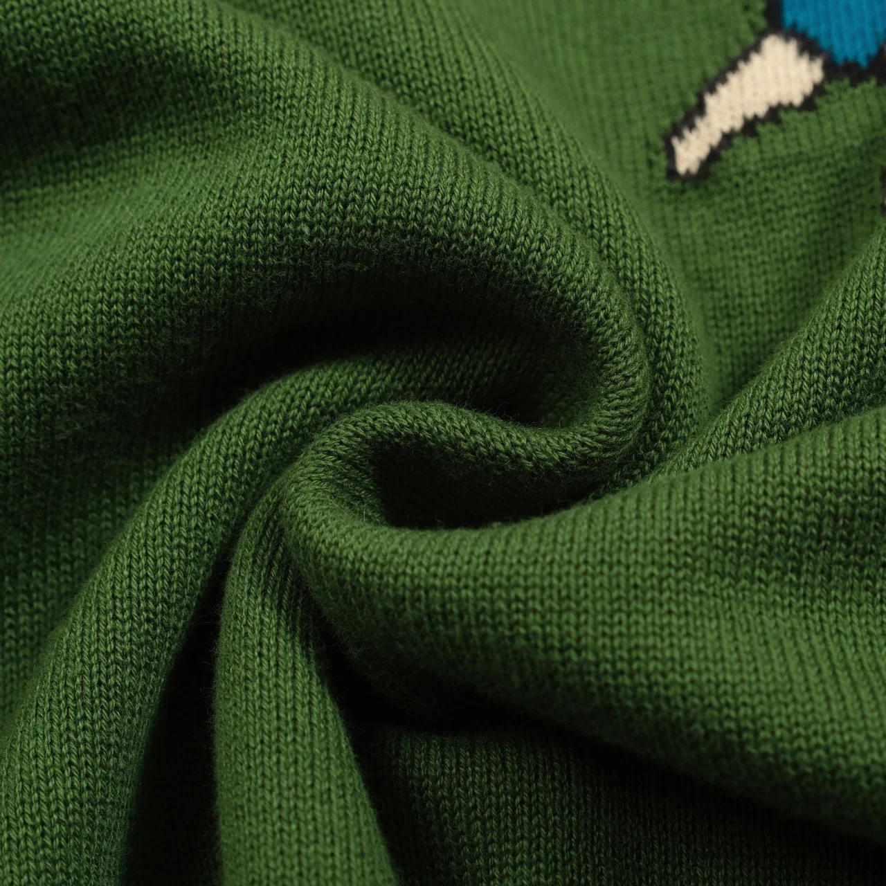 Men's green French bulldog jacquard knitwear - Image 8