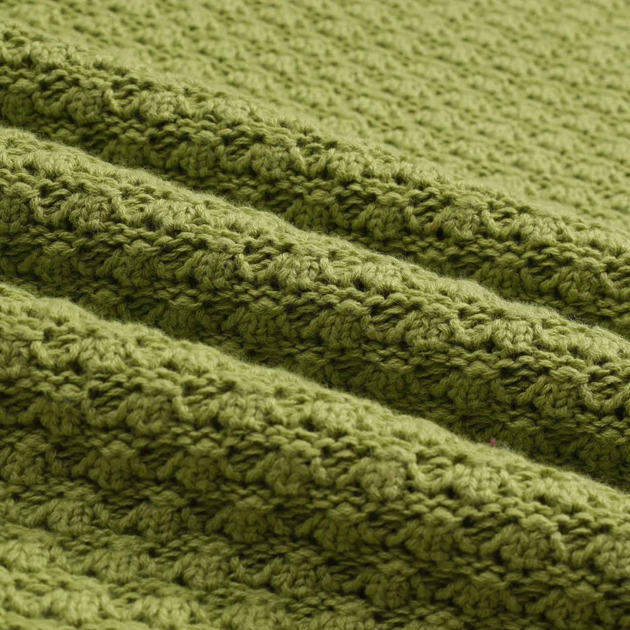 Men's green knitted texture striped V-neck polo shirt - Image 2