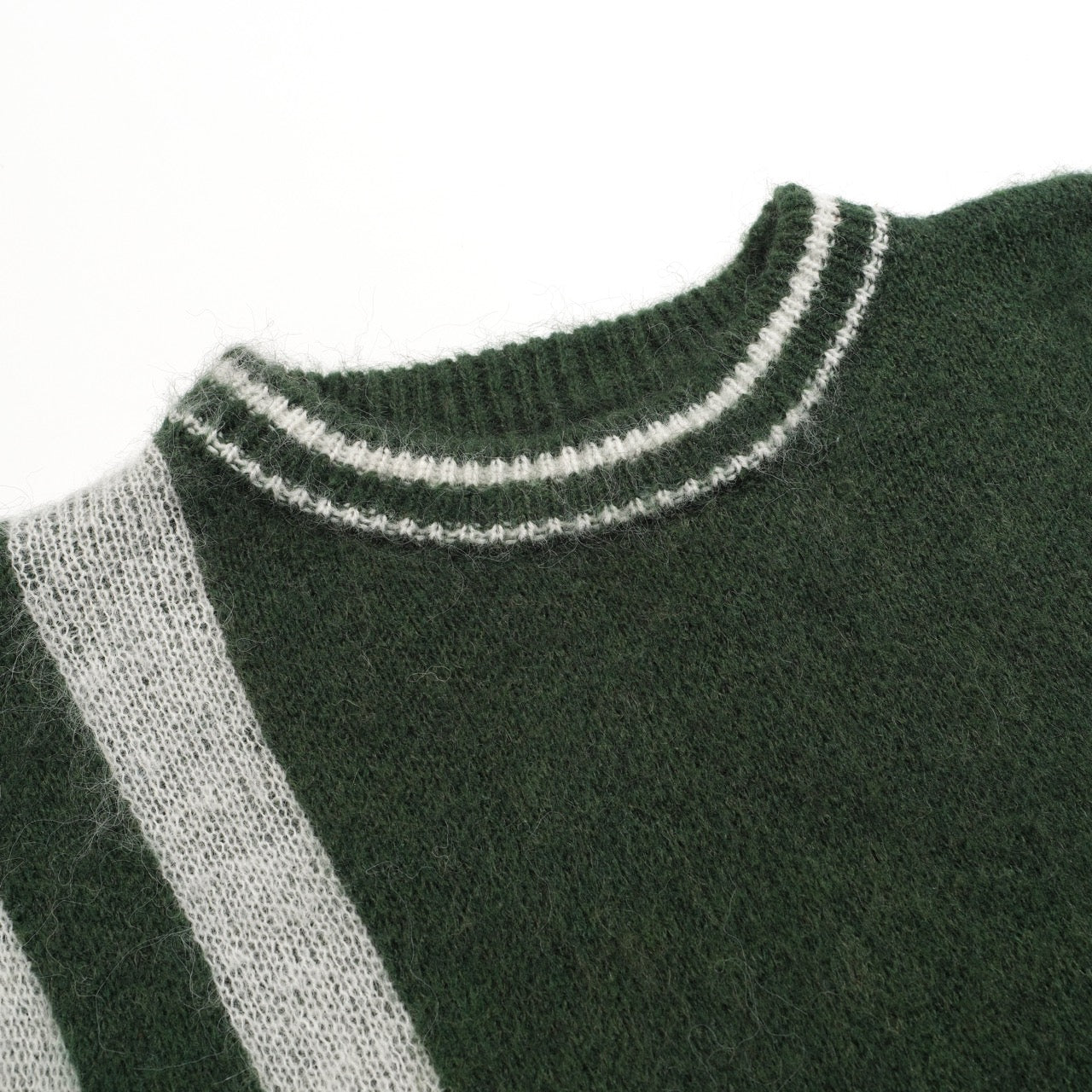 Men's green striped plush knitted sweater - Image 4