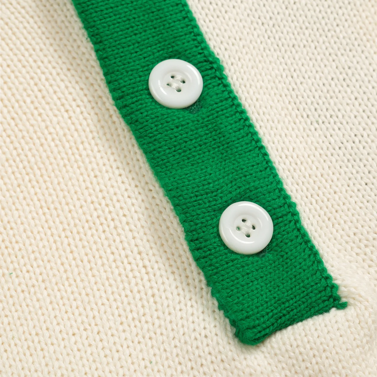 Men's green twist vintage knitted polo shirt - Image 4
