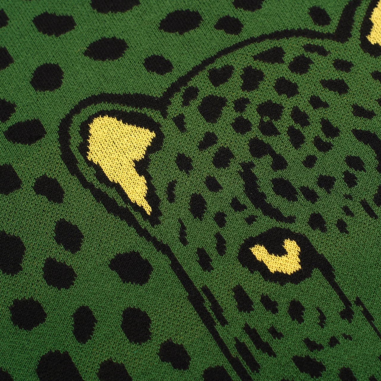 Men's green vintage leopard print jacquard knitwear - Image 10