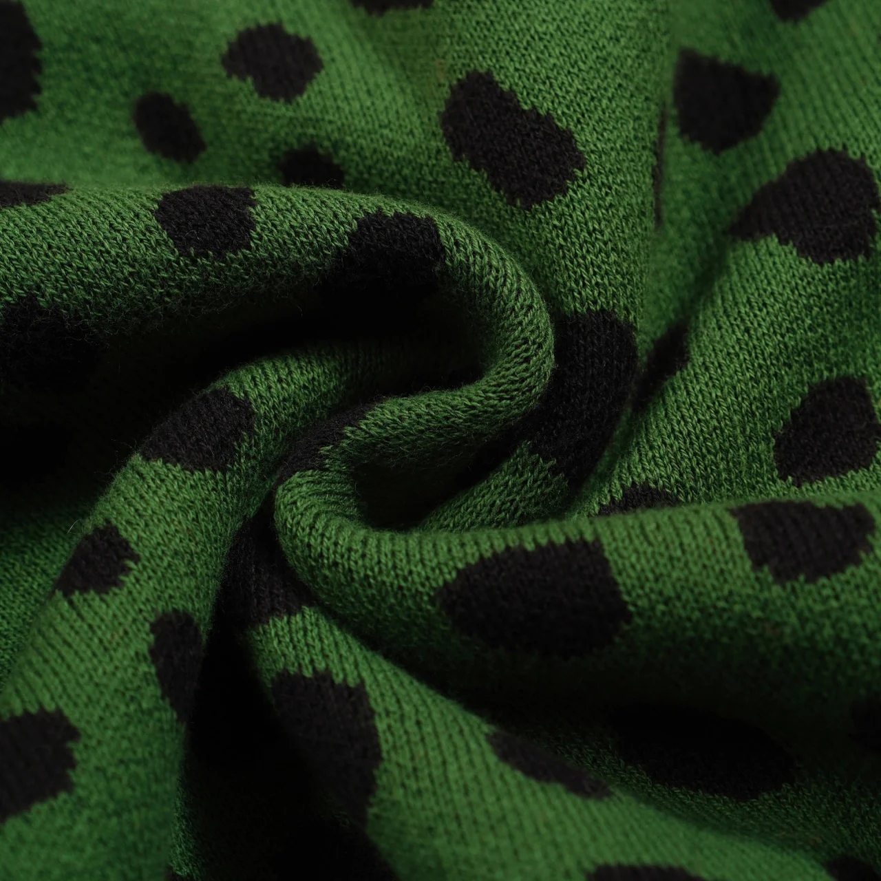 Men's green vintage leopard print jacquard knitwear - Image 9