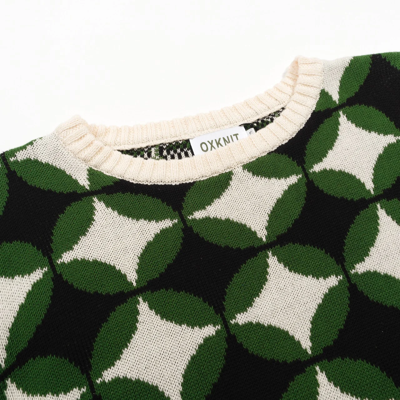 Men's green vintage period pattern jacquard knitwear - Image 4