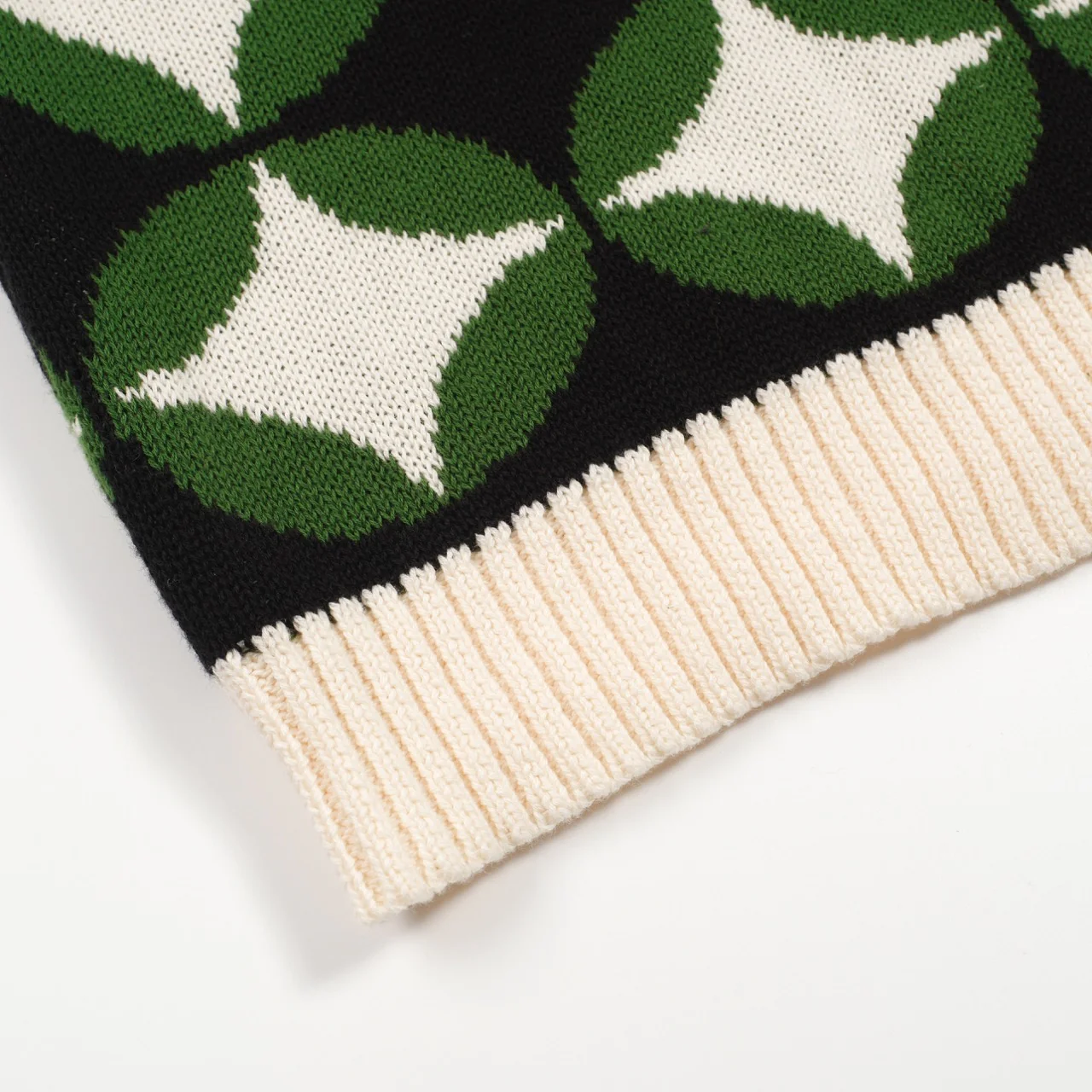Men's green vintage period pattern jacquard knitwear - Image 7