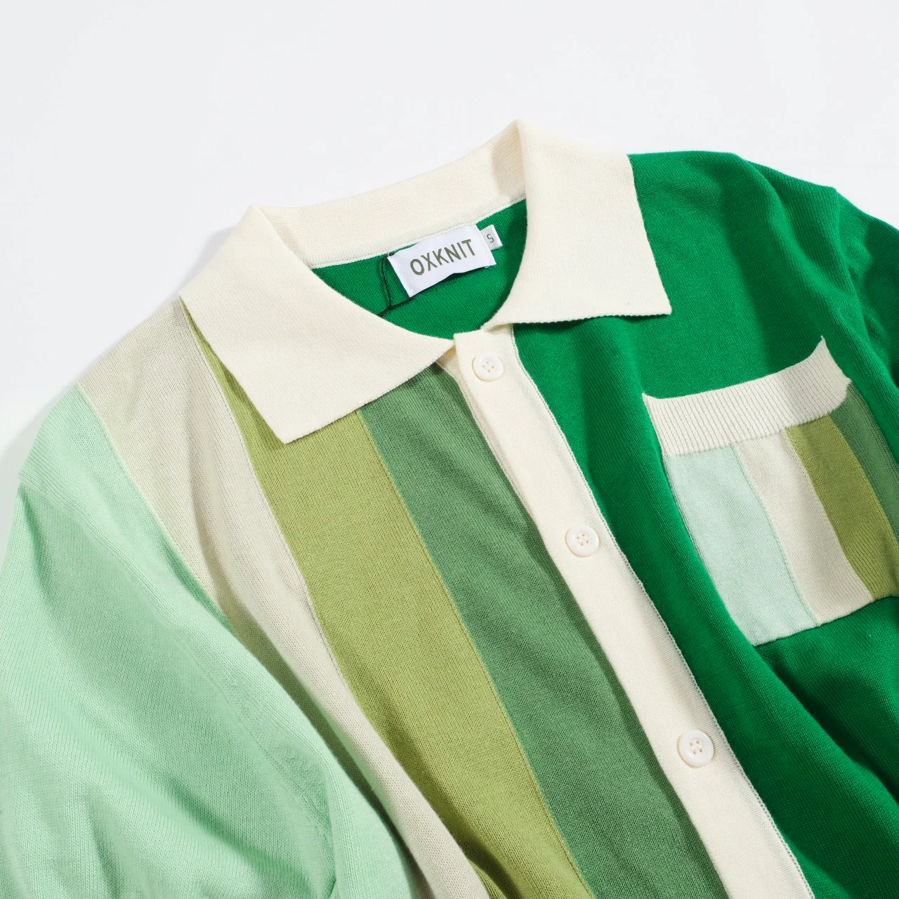 Men's green vintage pocket knitted cardigan - Image 10