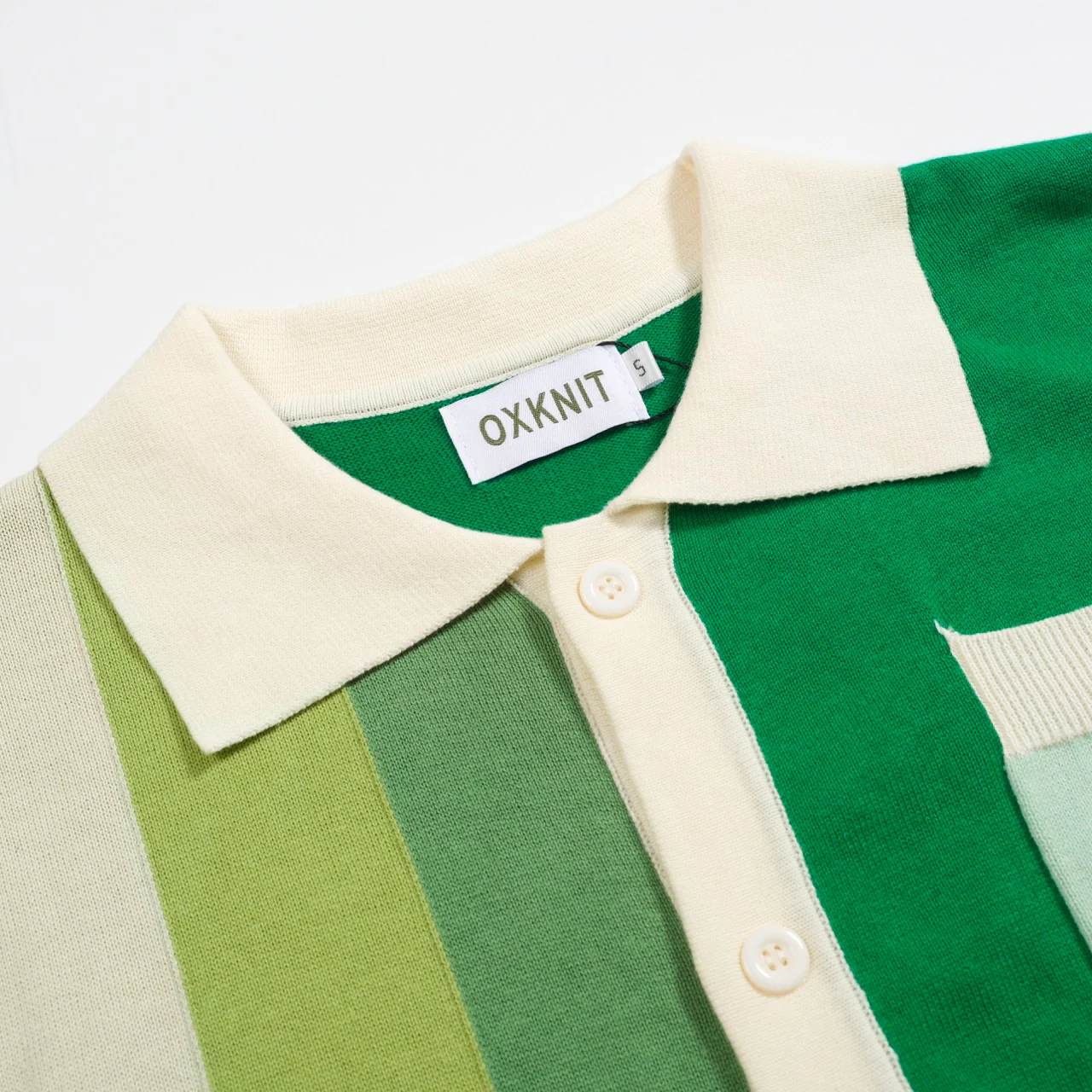 Men's green vintage pocket knitted cardigan - Image 4