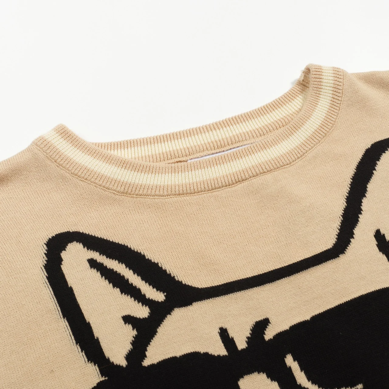 Men's khaki abstract method bulldog knitwear - Image 4