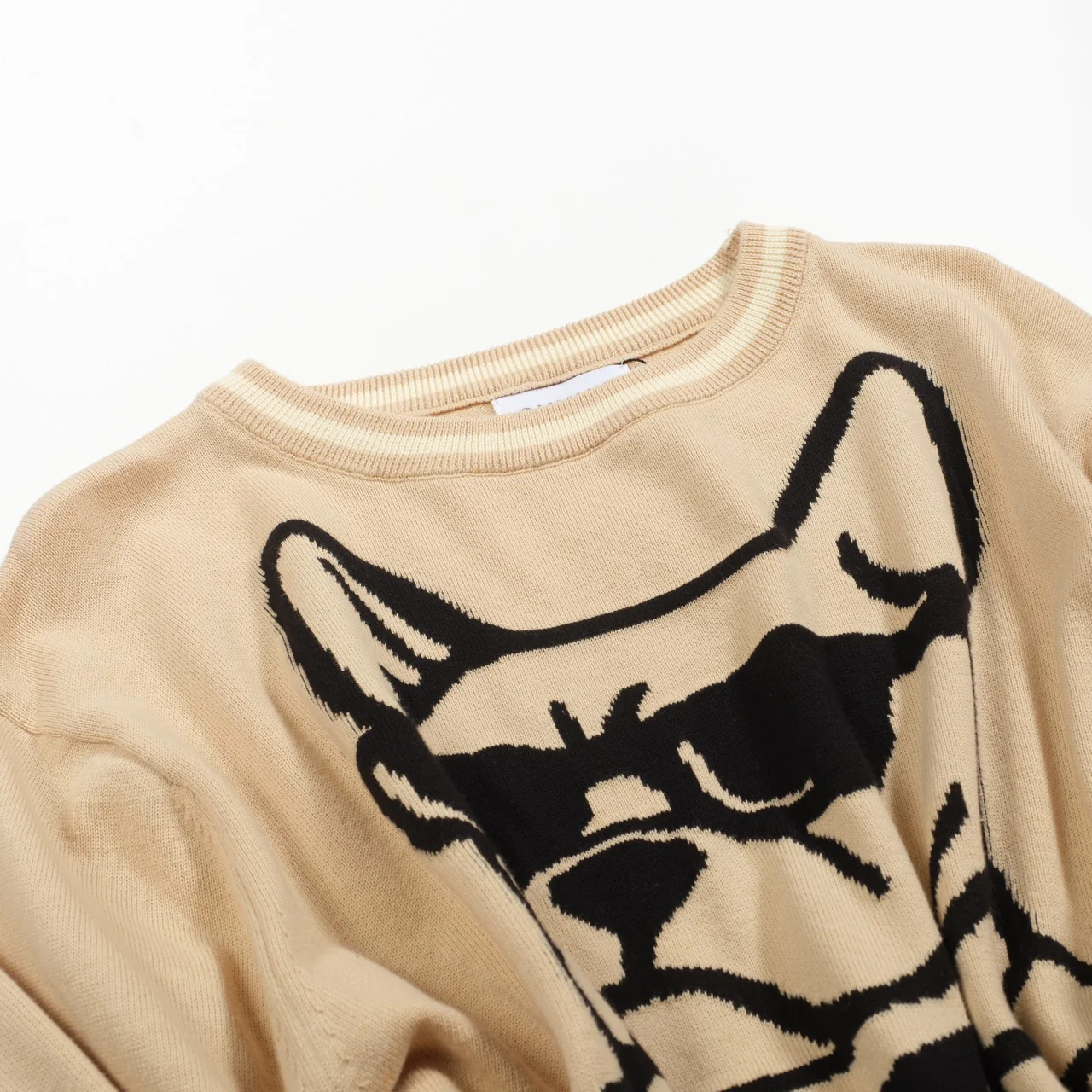 Men's khaki abstract method bulldog knitwear - Image 8