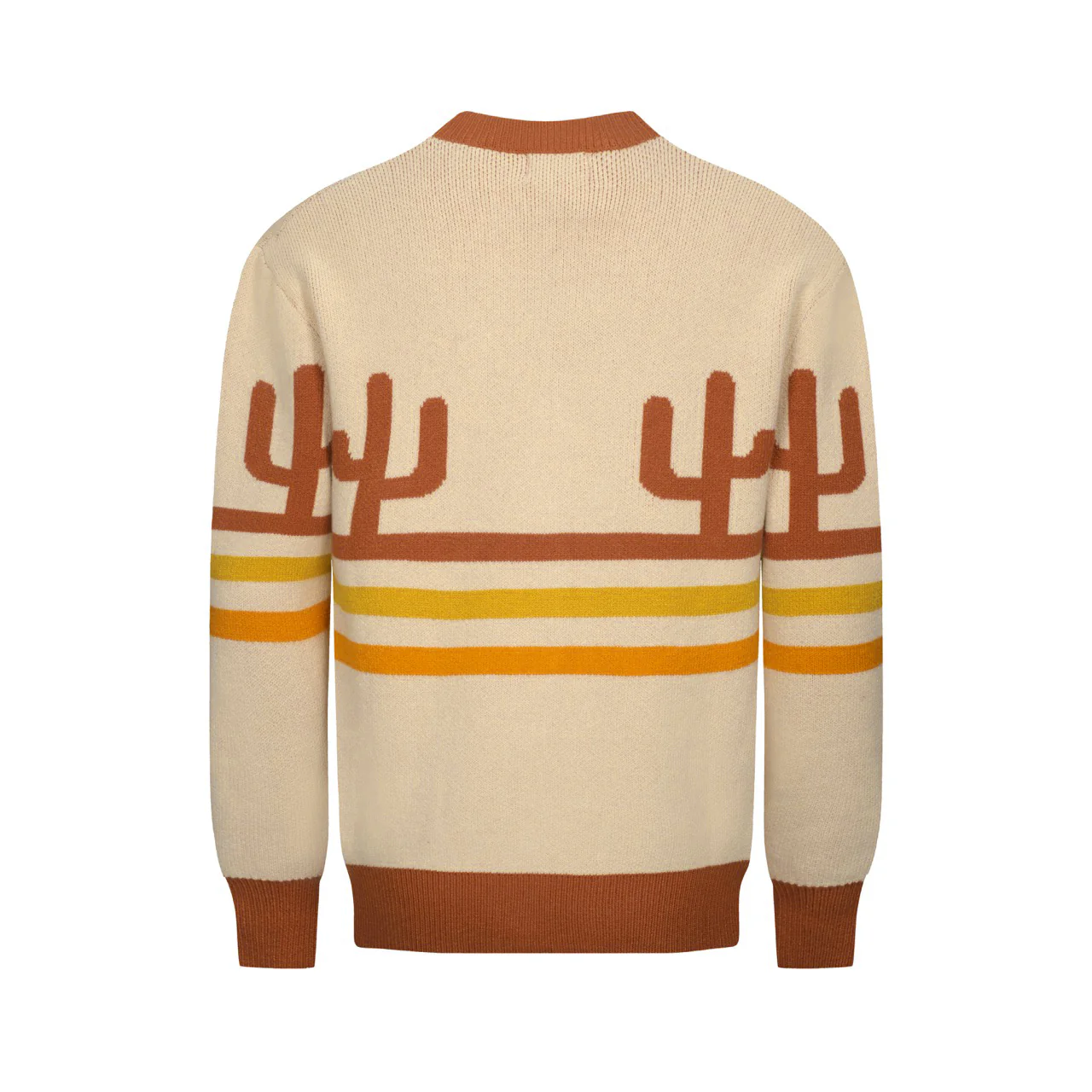 Men's khaki cactus striped jacquard sweater coat - Image 2